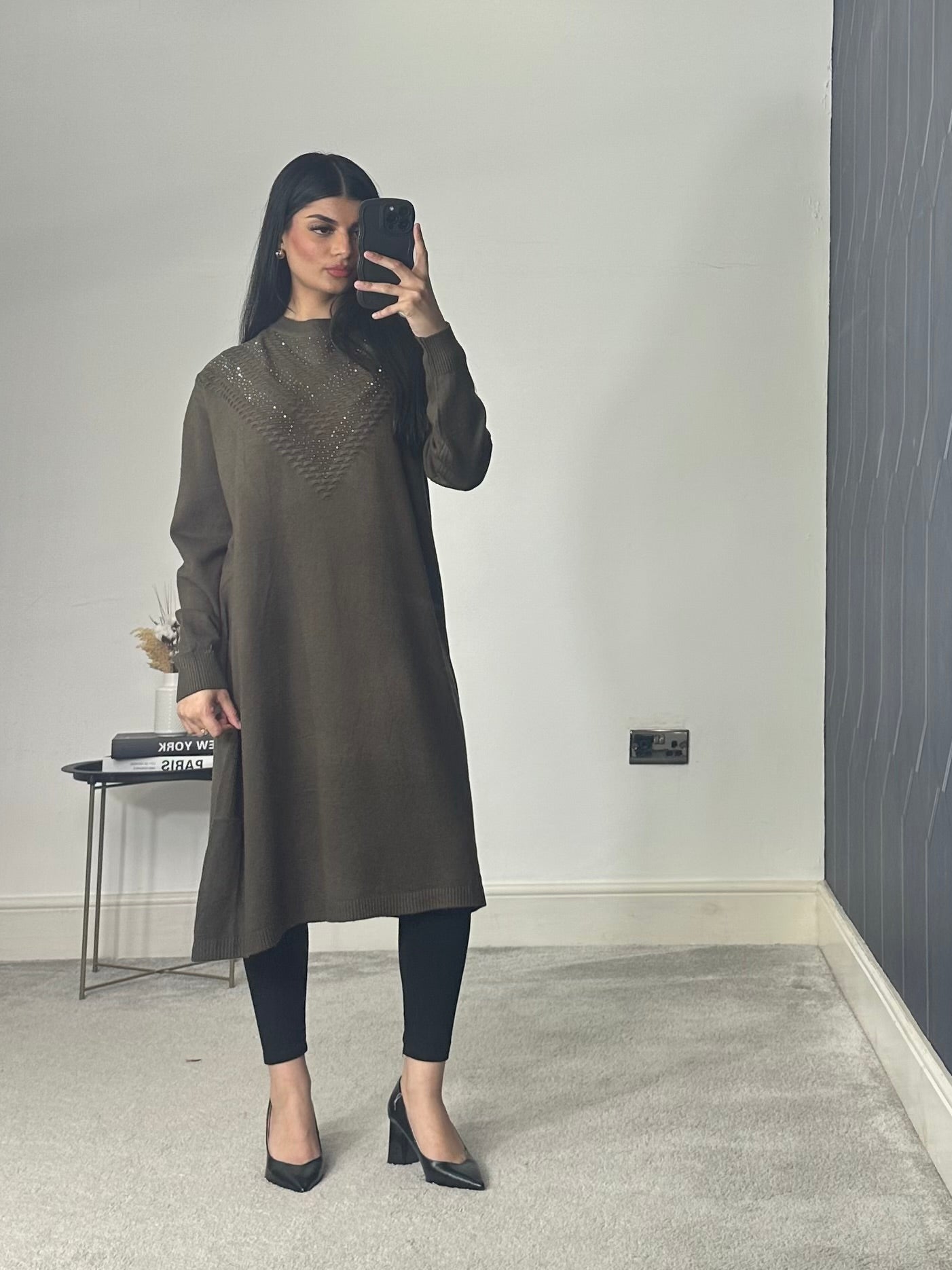 Soft Knitted Modest Long Sleeves Jumper Dress