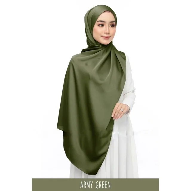 Soft Plain Bubble Satin Silk Hijab