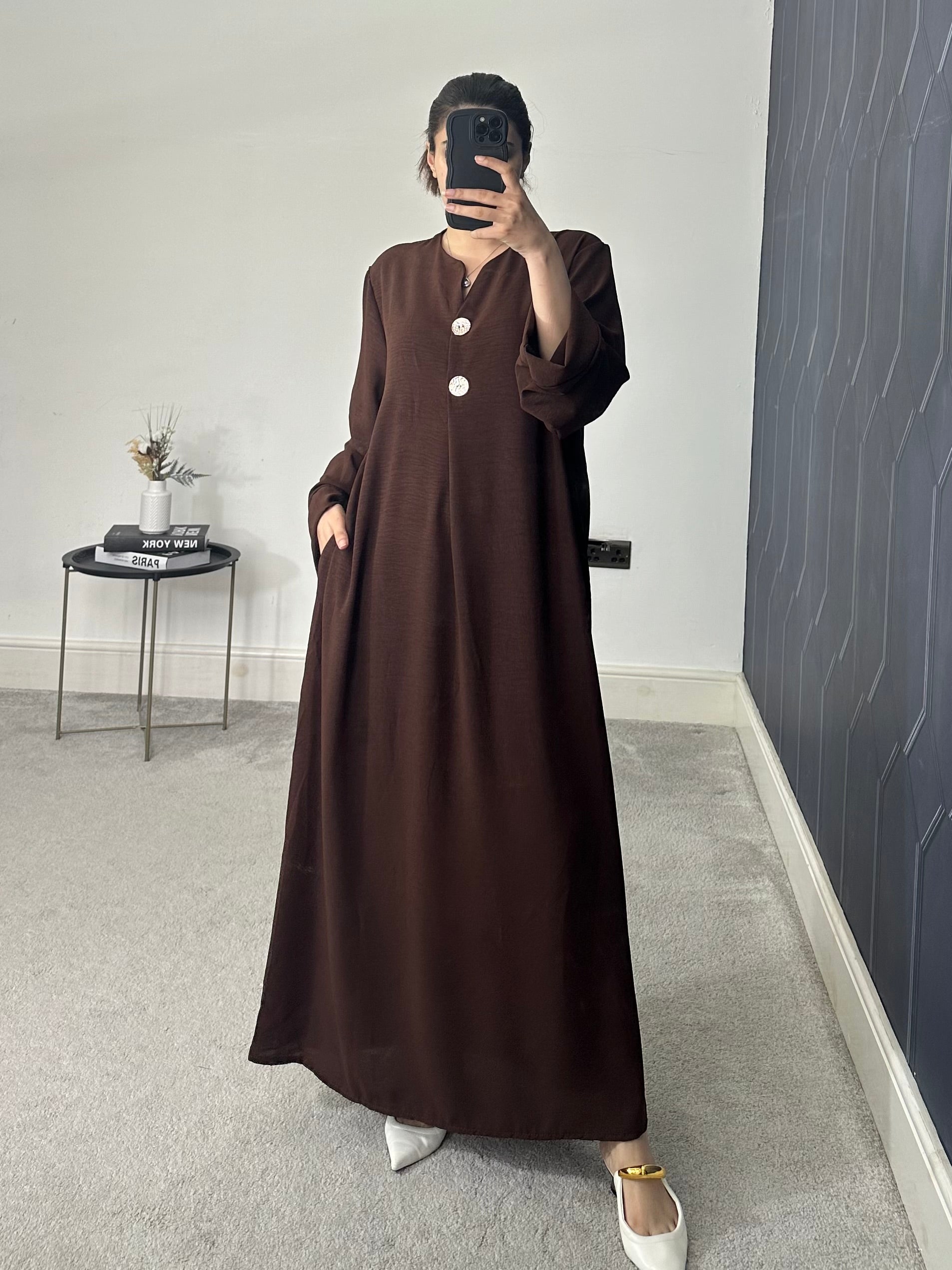 Huda Button Dress