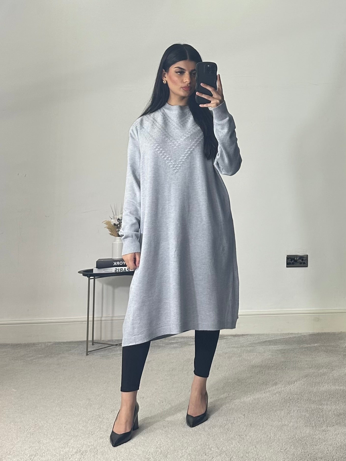 Soft Knitted Modest Long Sleeves Jumper Dress