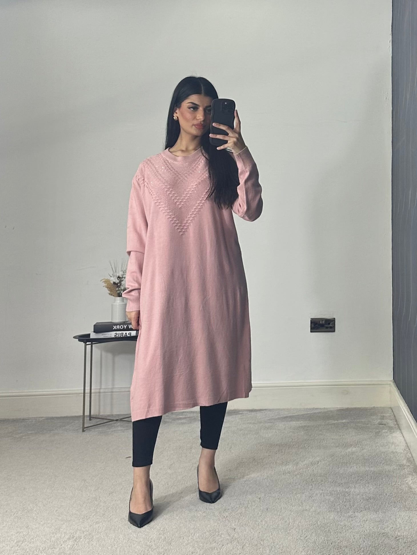 Soft Knitted Modest Long Sleeves Jumper Dress