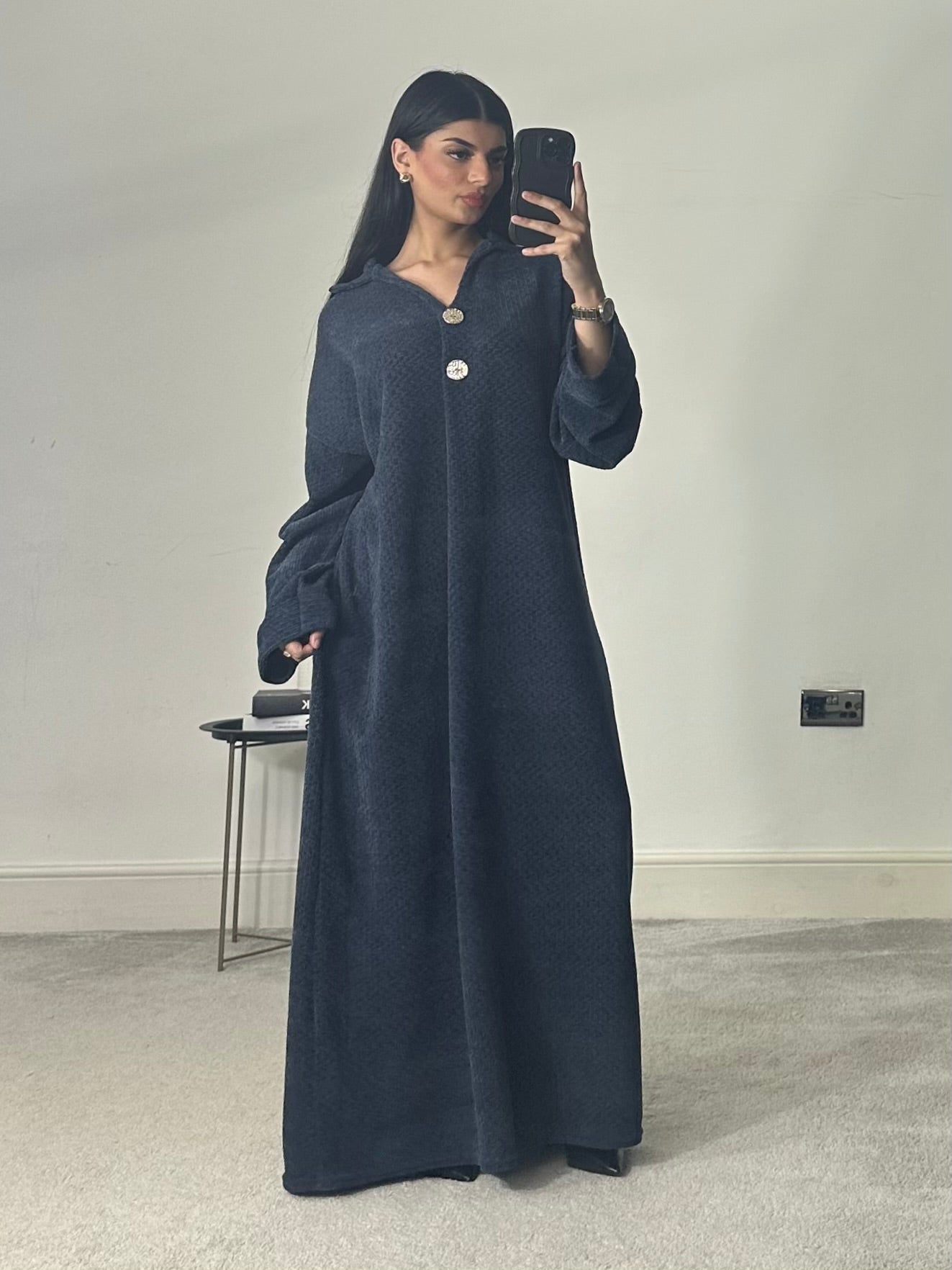 Gold Button Knitted Dress