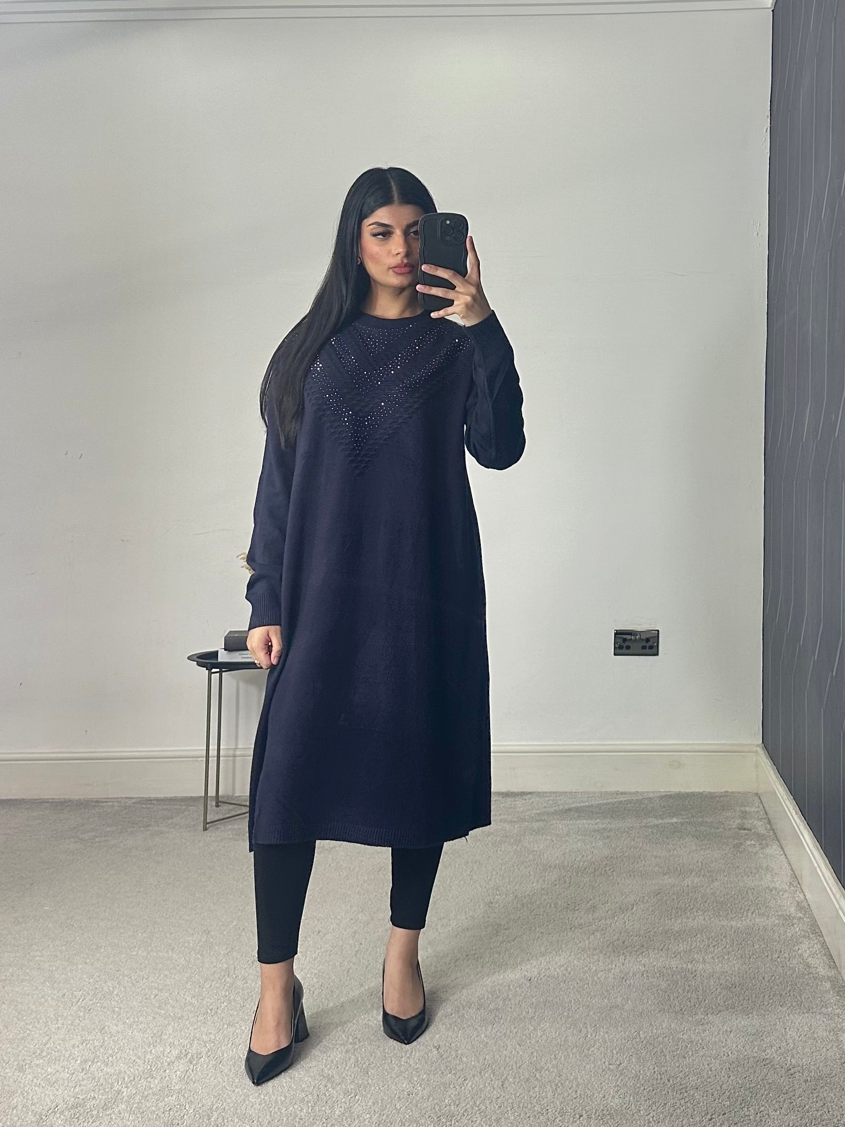 Soft Knitted Modest Long Sleeves Jumper Dress