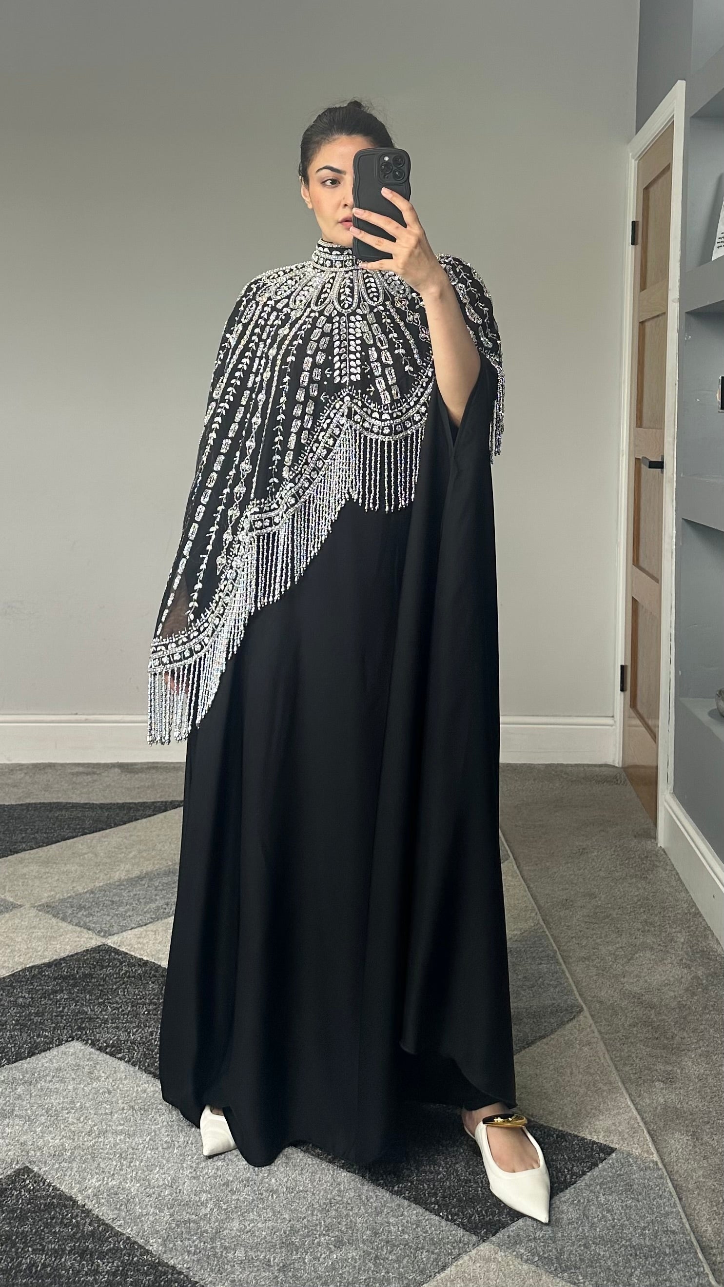 Amaya Silver Embellished Close Abaya/Dress