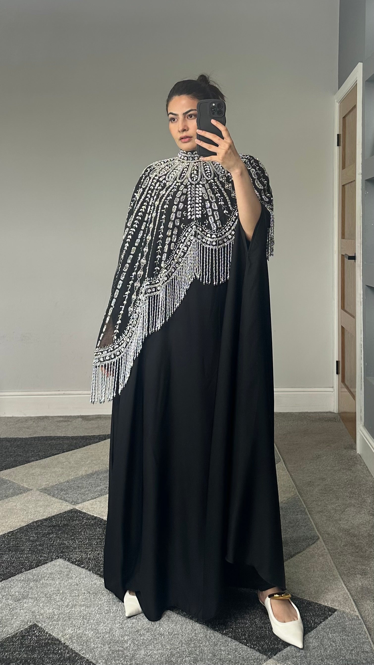 Amaya Silver Embellished Close Abaya/Dress