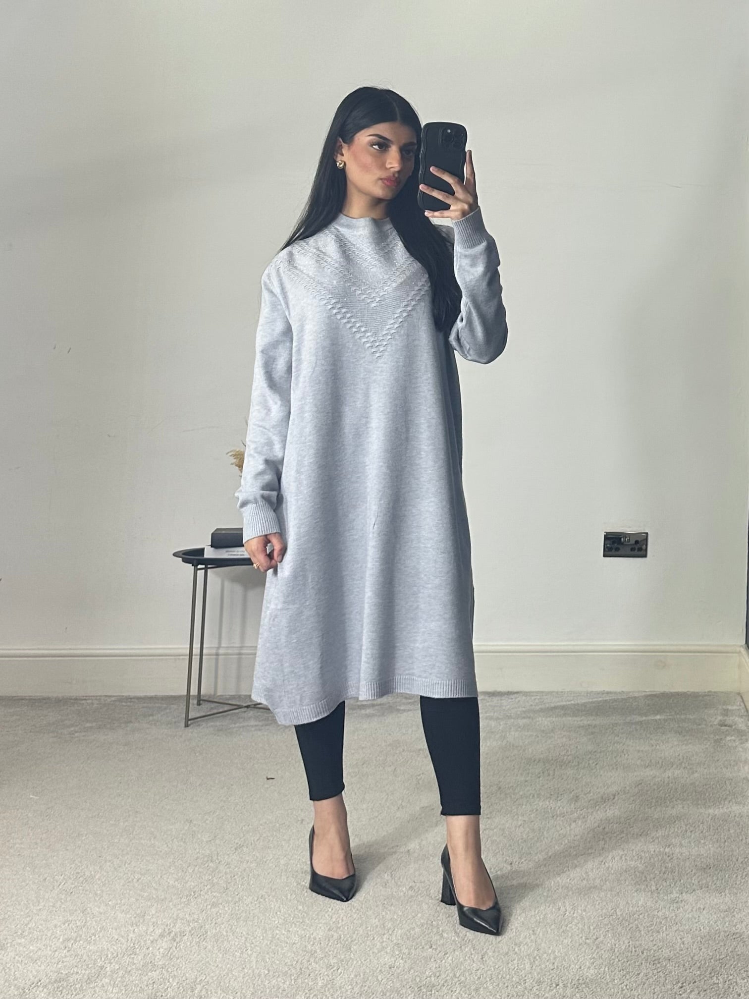 Soft Knitted Modest Long Sleeves Jumper Dress