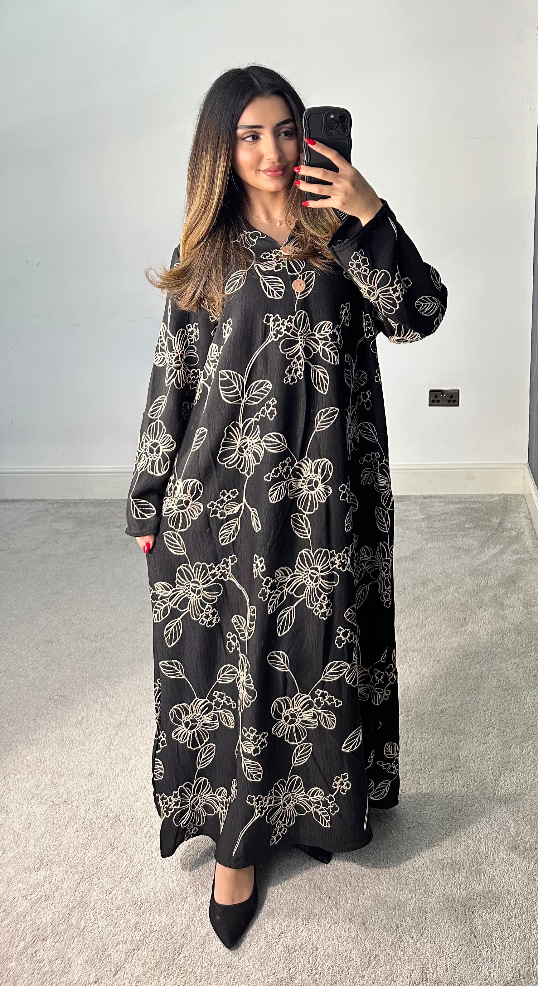 Madiha Embroidered Long Dress