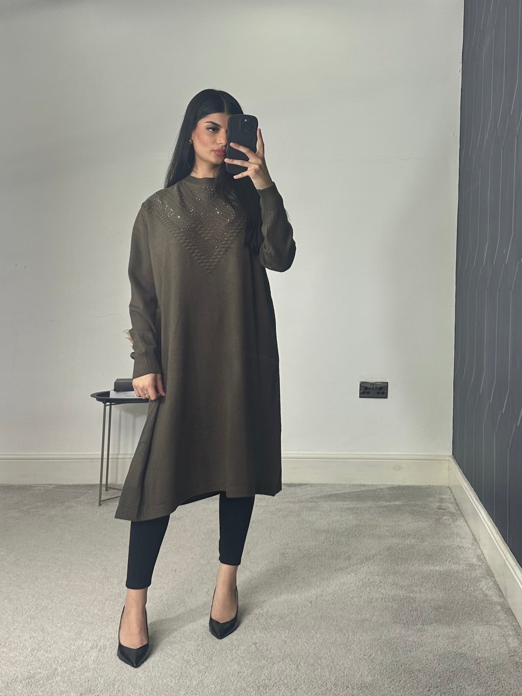 Soft Knitted Modest Long Sleeves Jumper Dress