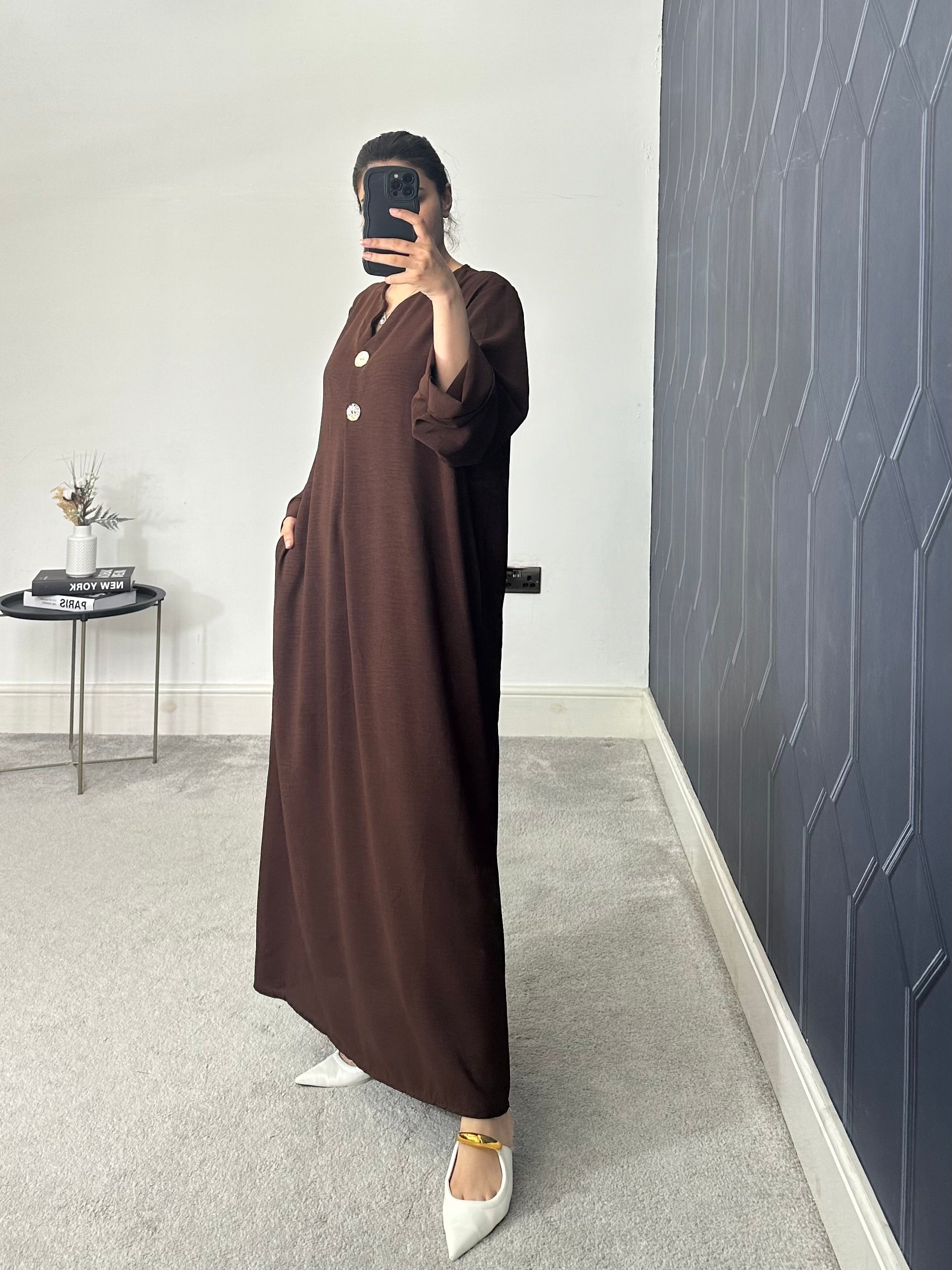 Huda Button Dress
