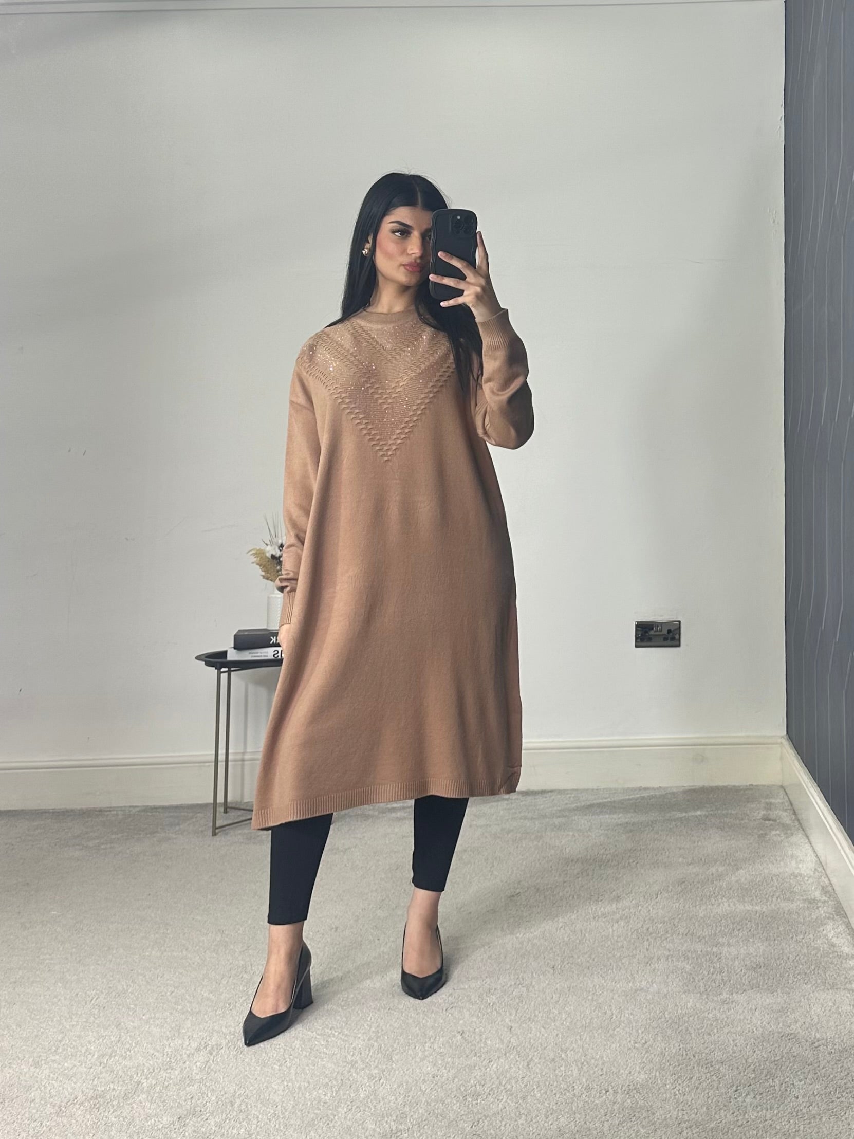 Soft Knitted Modest Long Sleeves Jumper Dress