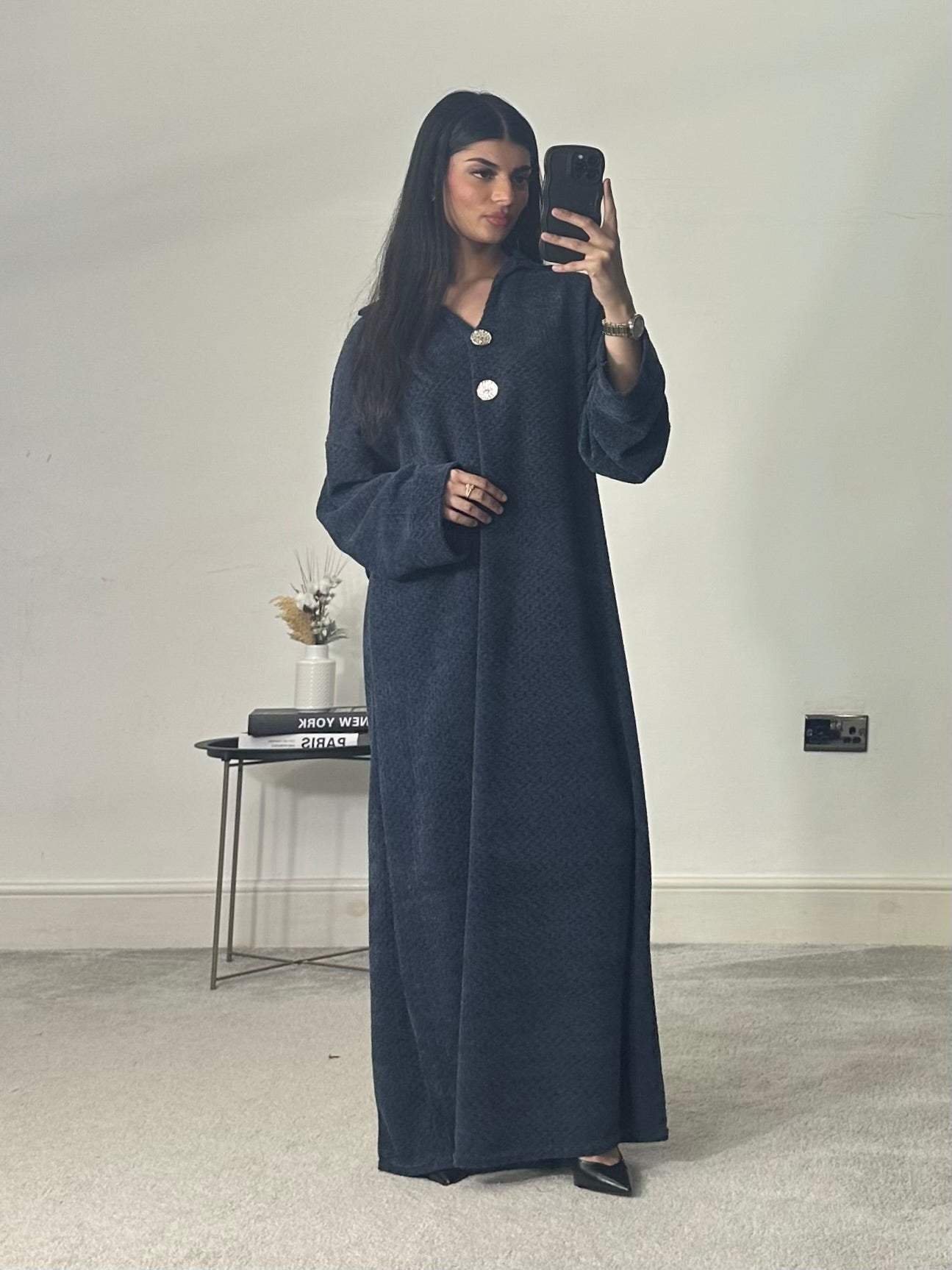 Gold Button Knitted Dress