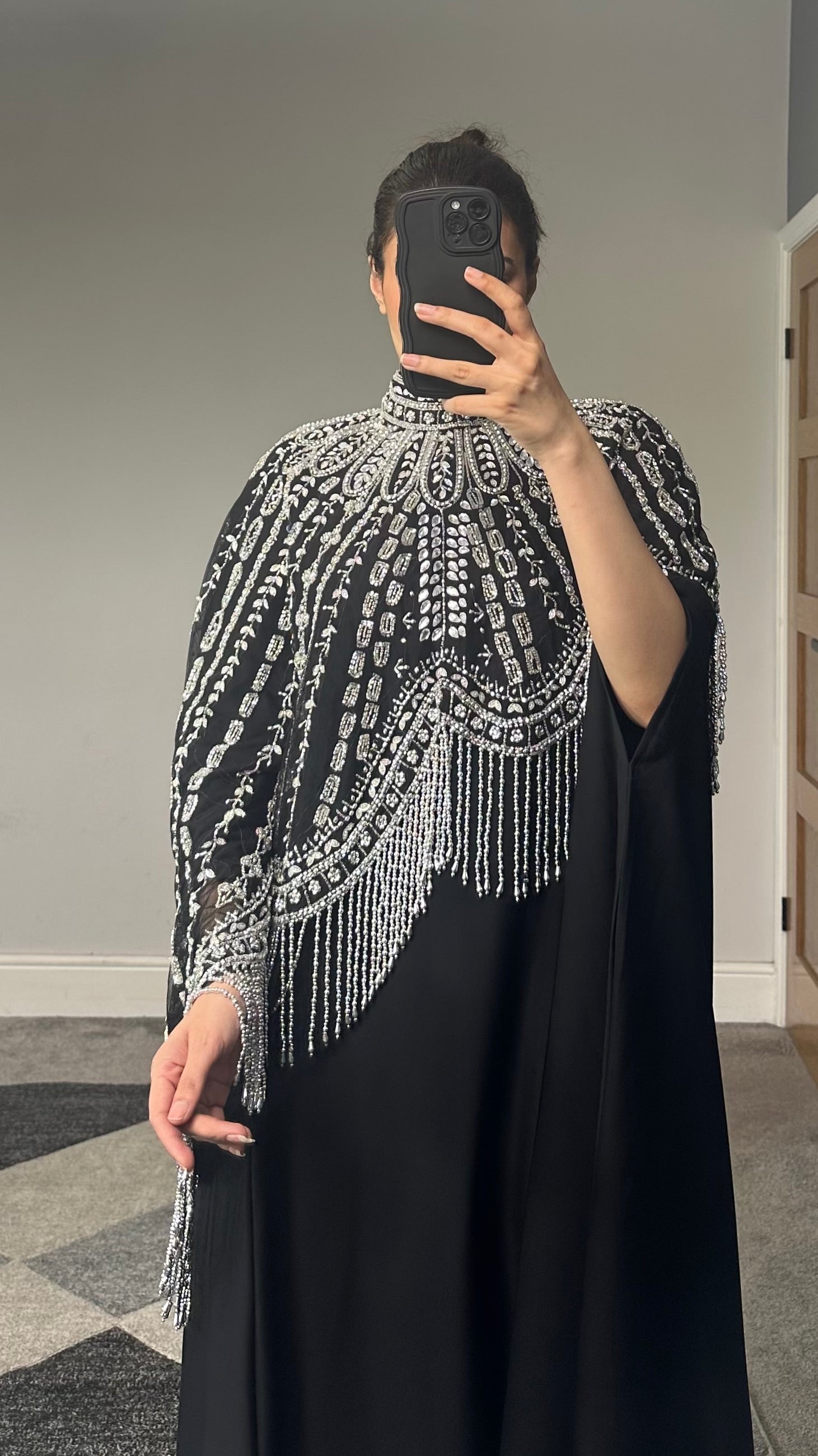 Amaya Silver Embellished Close Abaya/Dress