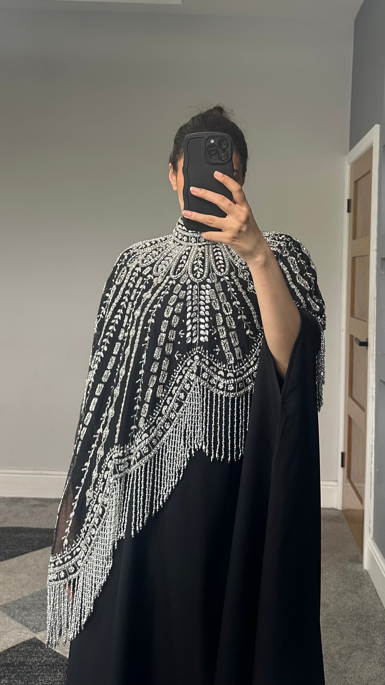 Amaya Silver Embellished Close Abaya/Dress