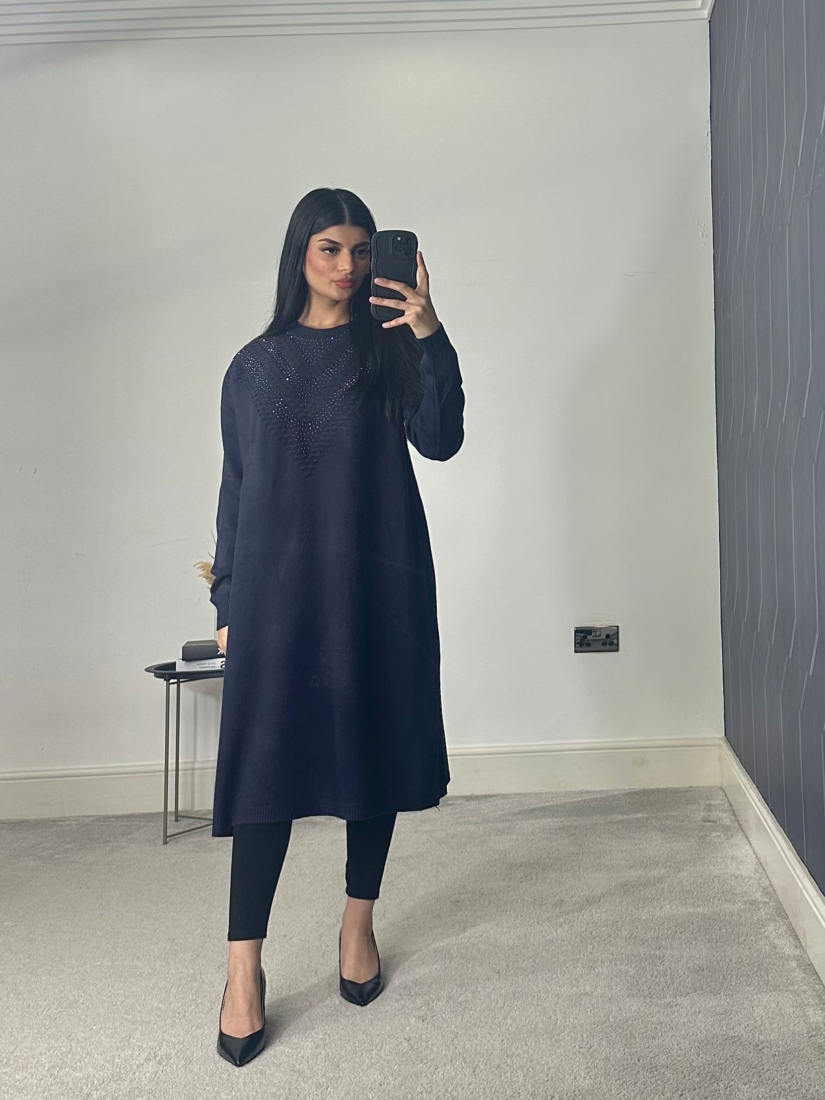 Soft Knitted Modest Long Sleeves Jumper Dress