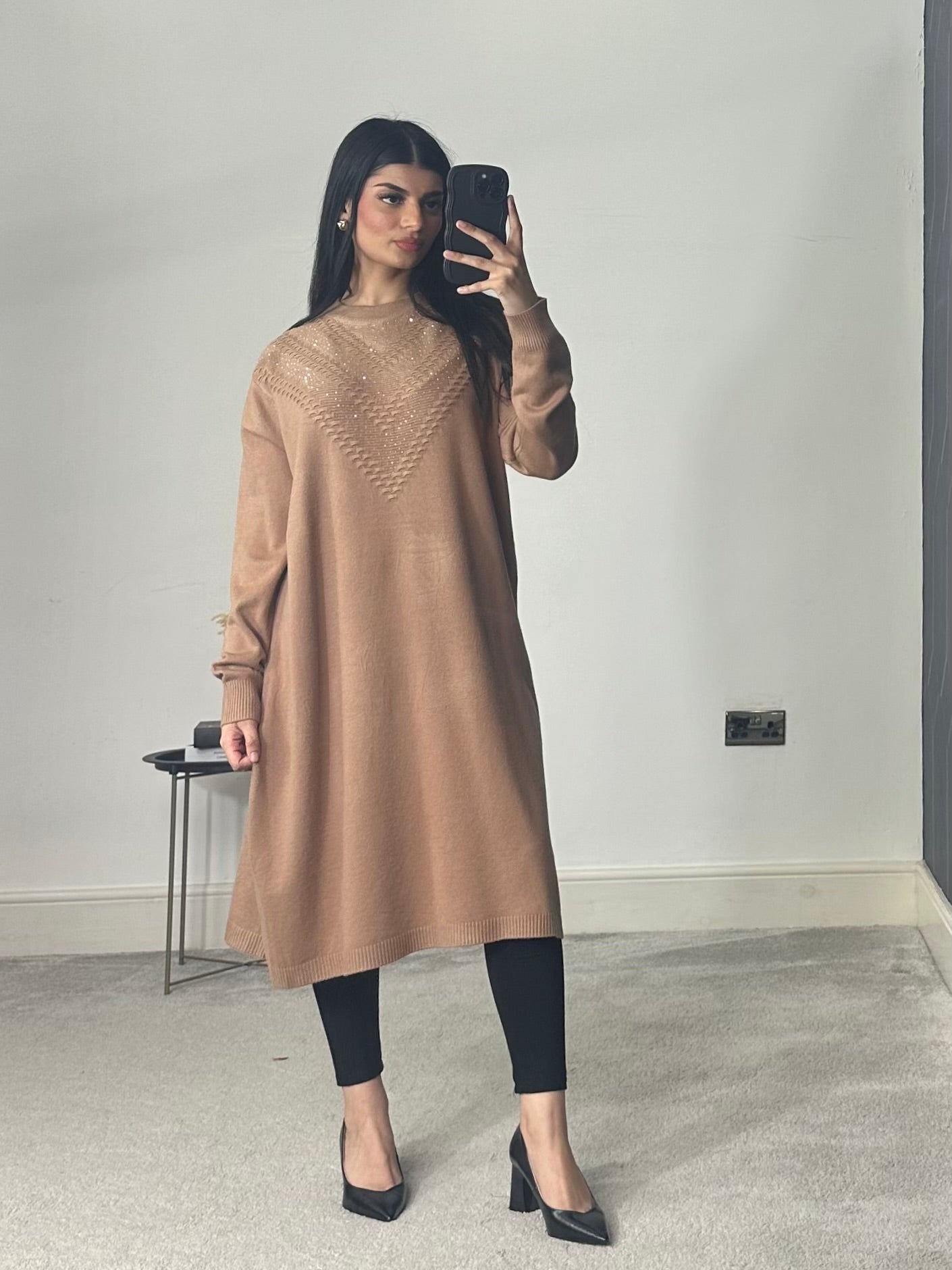 Soft Knitted Modest Long Sleeves Jumper Dress