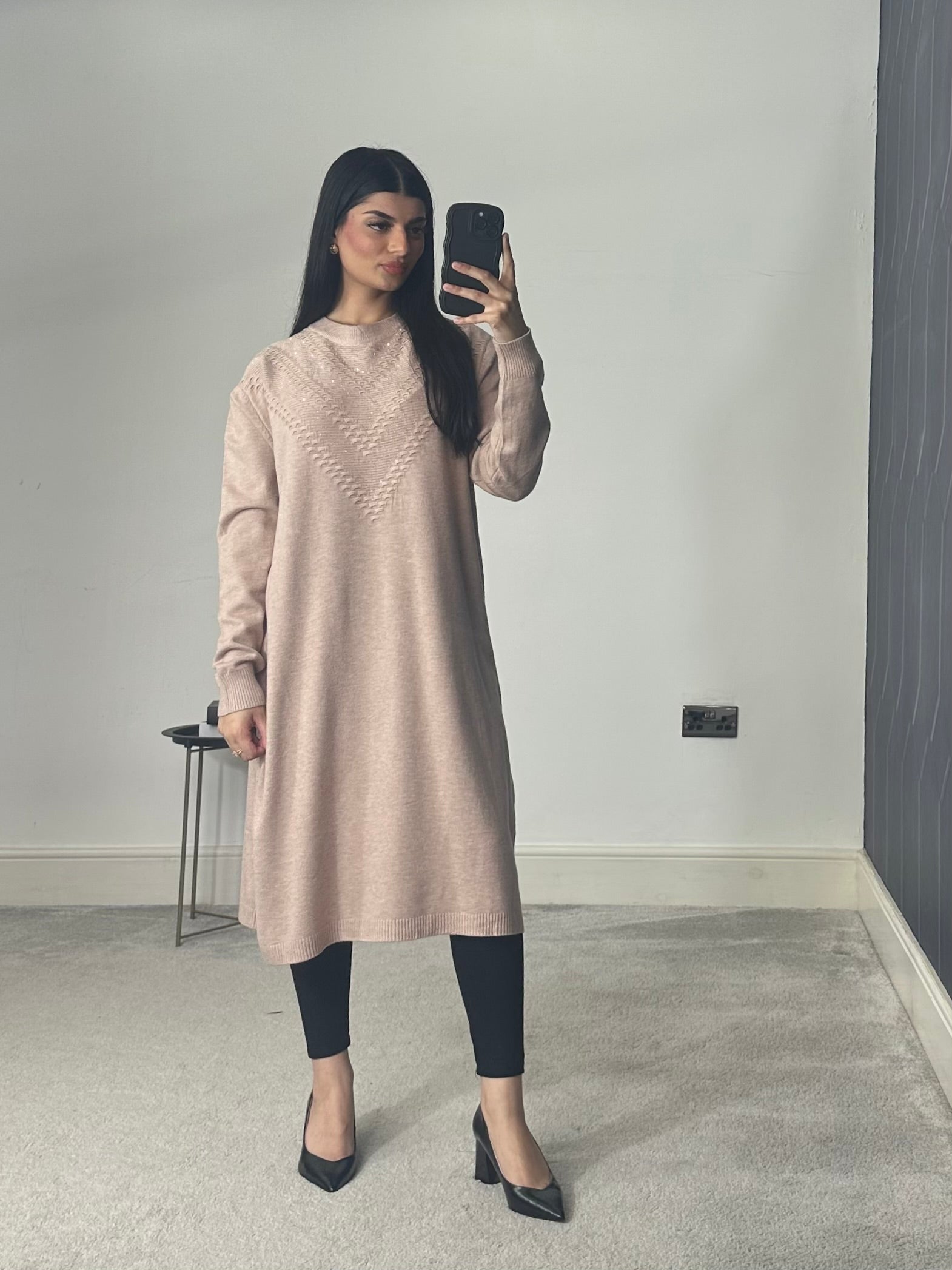 Soft Knitted Modest Long Sleeves Jumper Dress