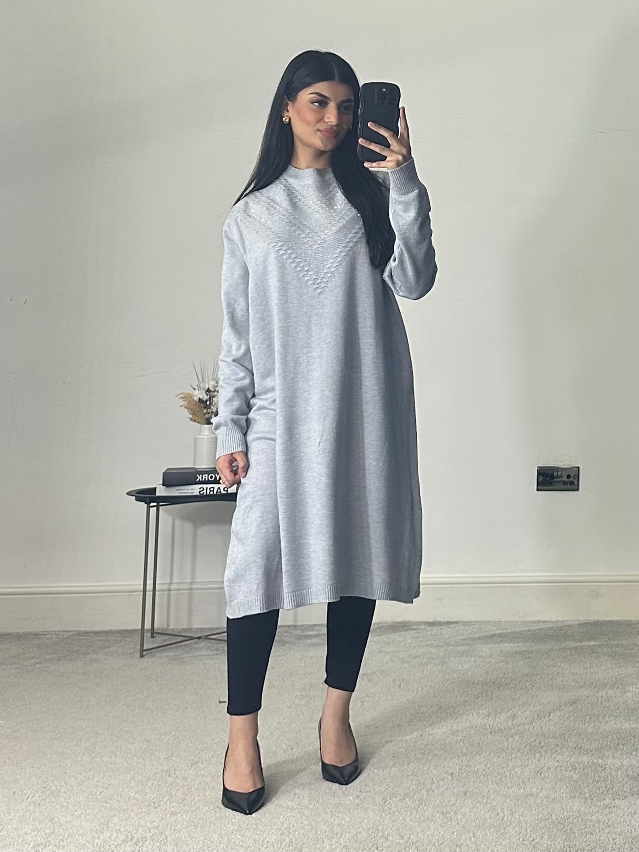 Soft Knitted Modest Long Sleeves Jumper Dress