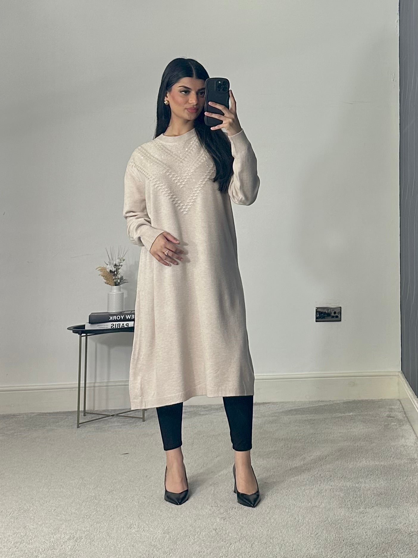 Soft Knitted Modest Long Sleeves Jumper Dress