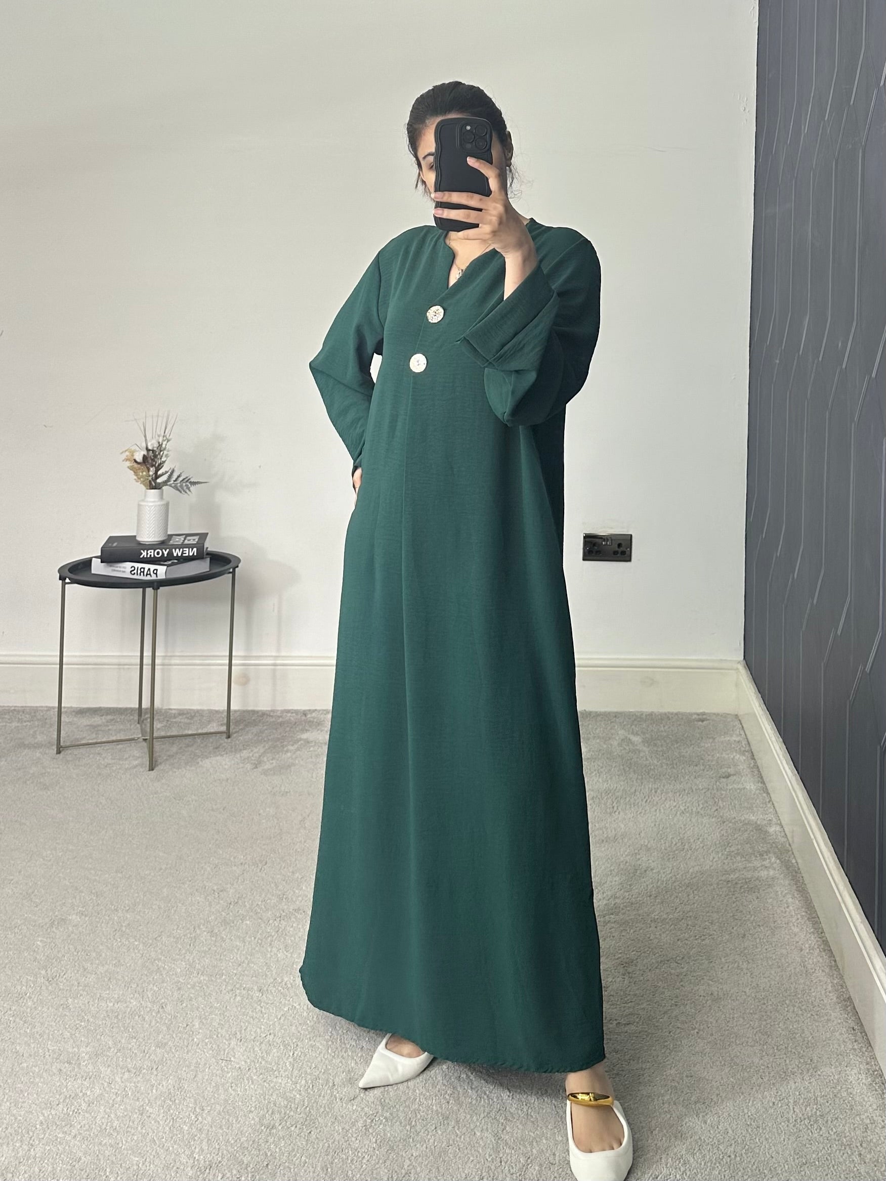 Huda Button Dress