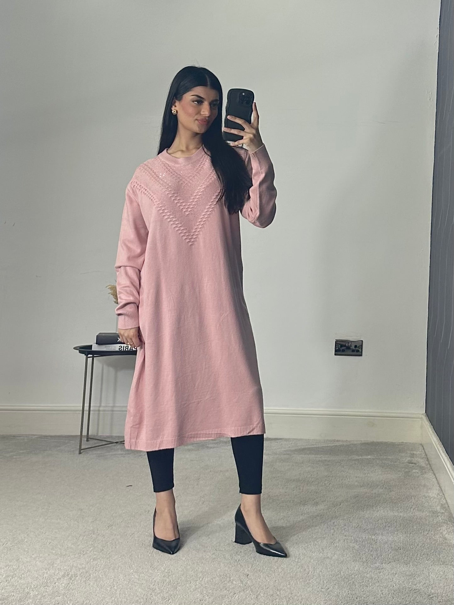 Soft Knitted Modest Long Sleeves Jumper Dress