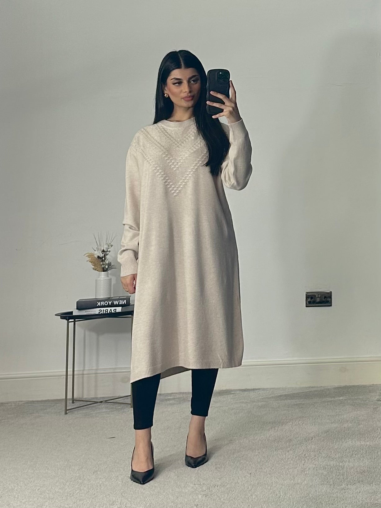 Soft Knitted Modest Long Sleeves Jumper Dress