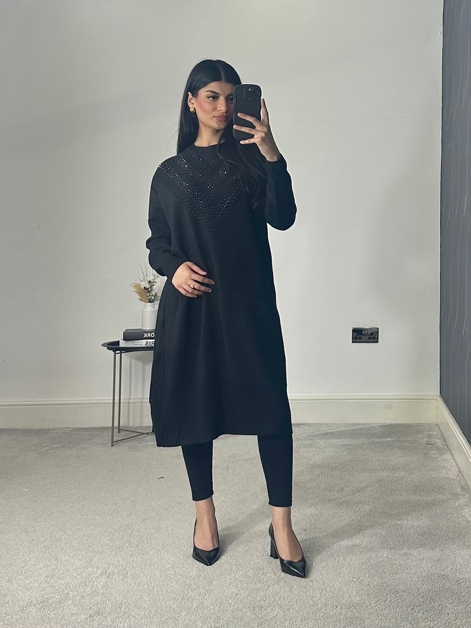 Soft Knitted Modest Long Sleeves Jumper Dress