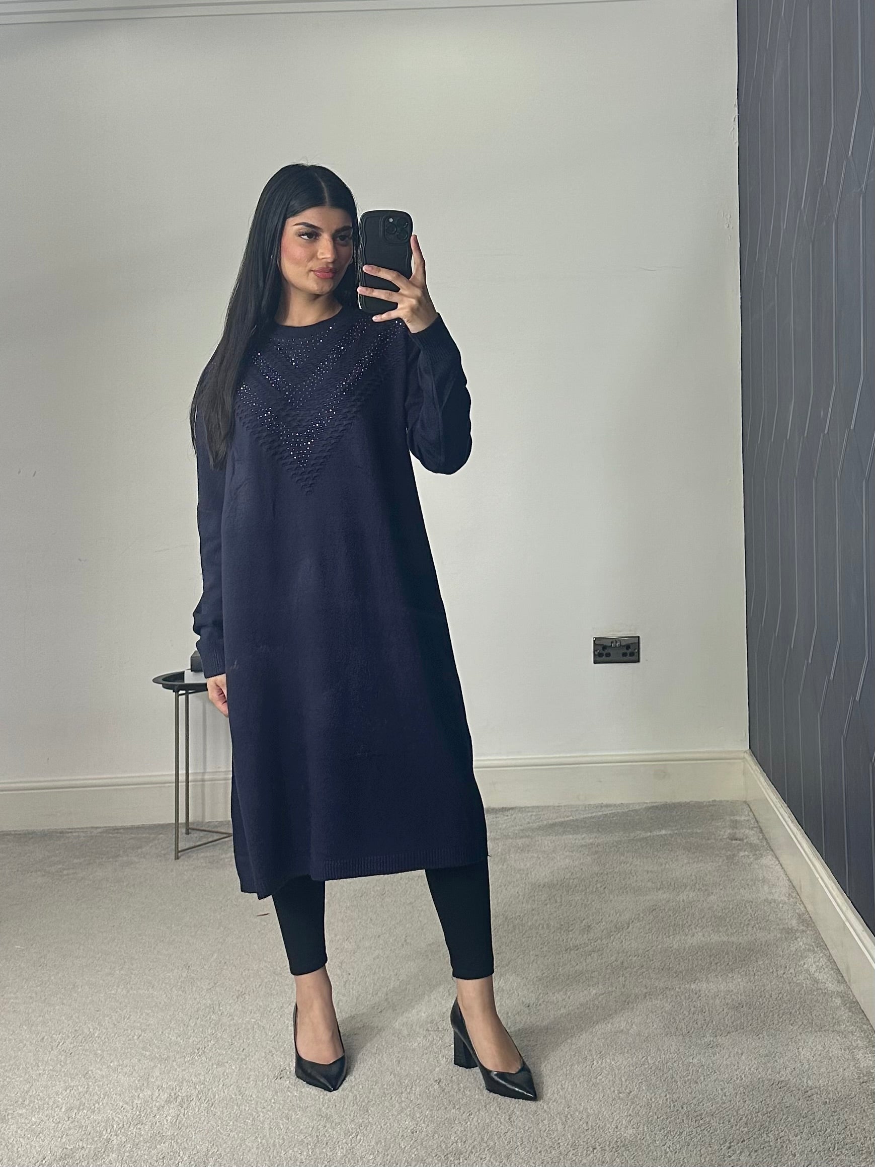 Soft Knitted Modest Long Sleeves Jumper Dress