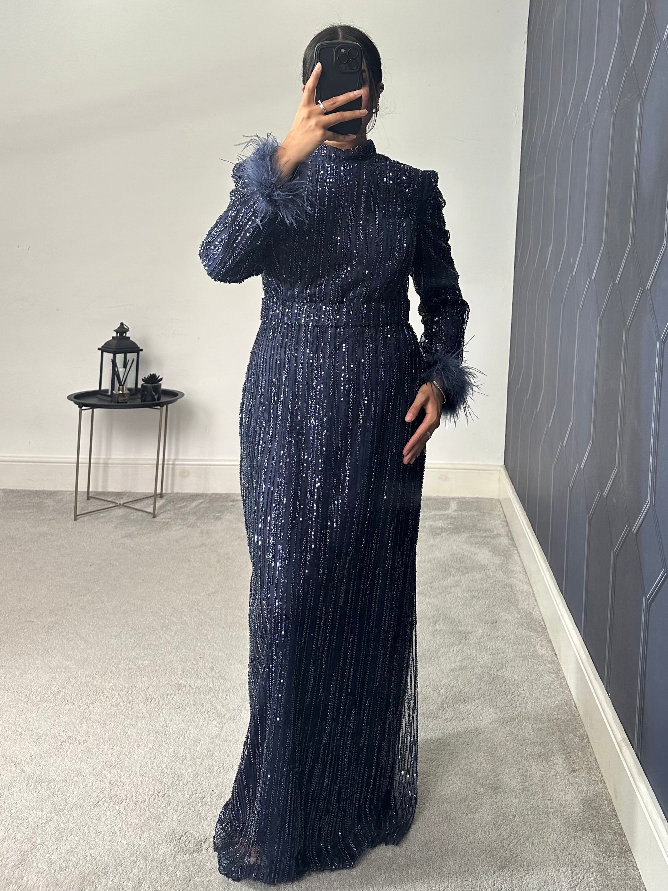 Beaded Modest Gown
