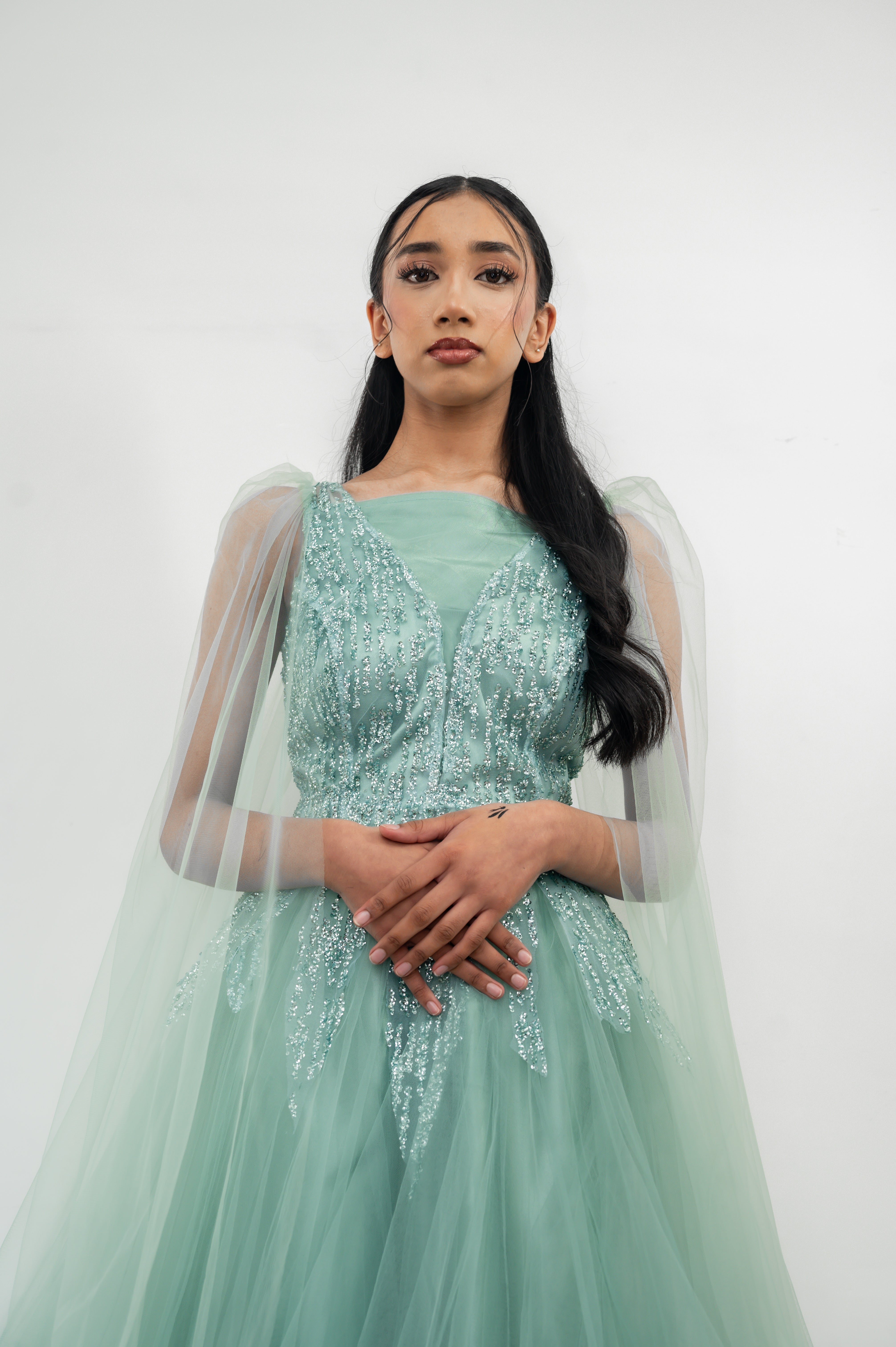 Melike Tulle Gown (Sage)