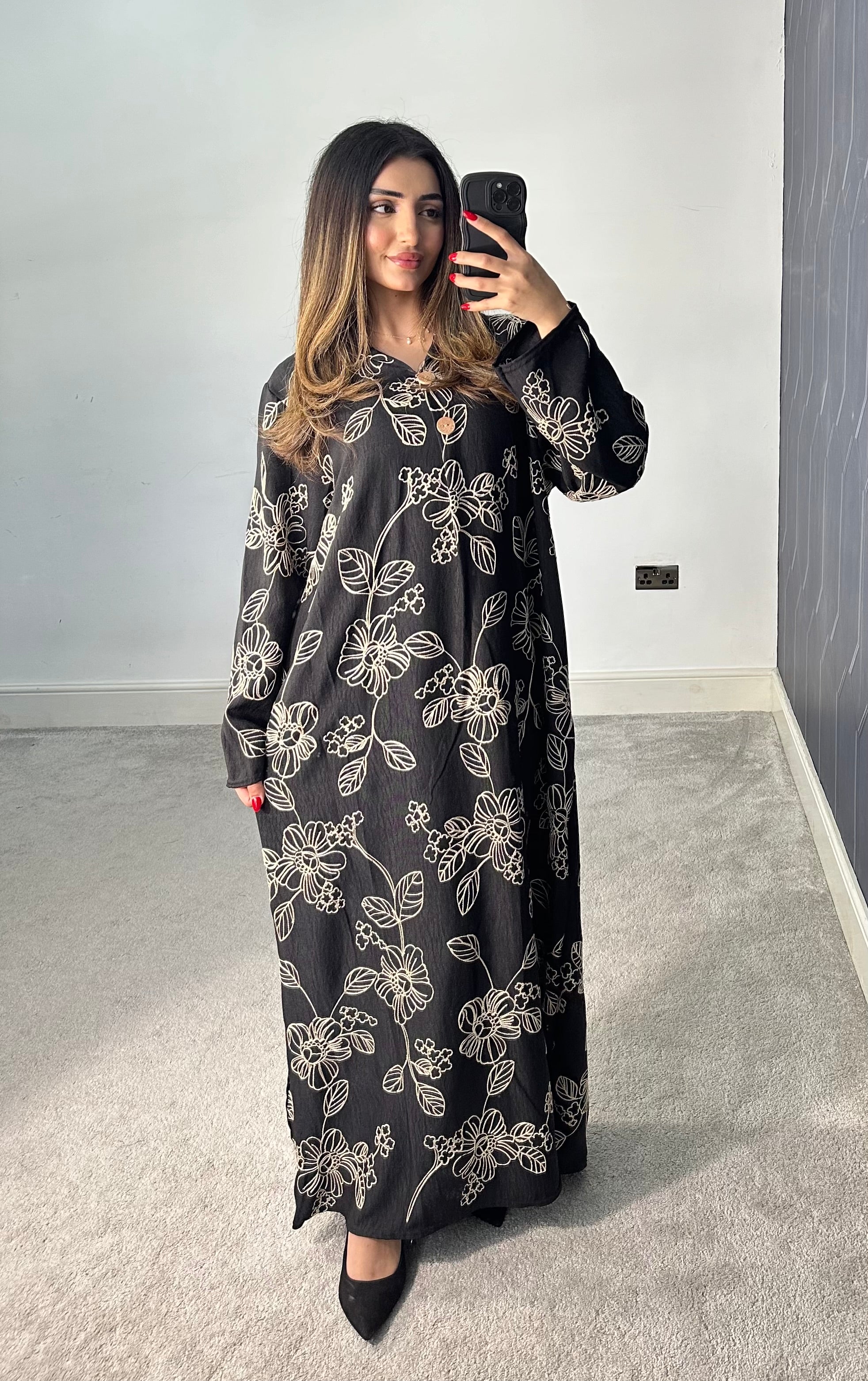 Madiha Embroidered Long Dress