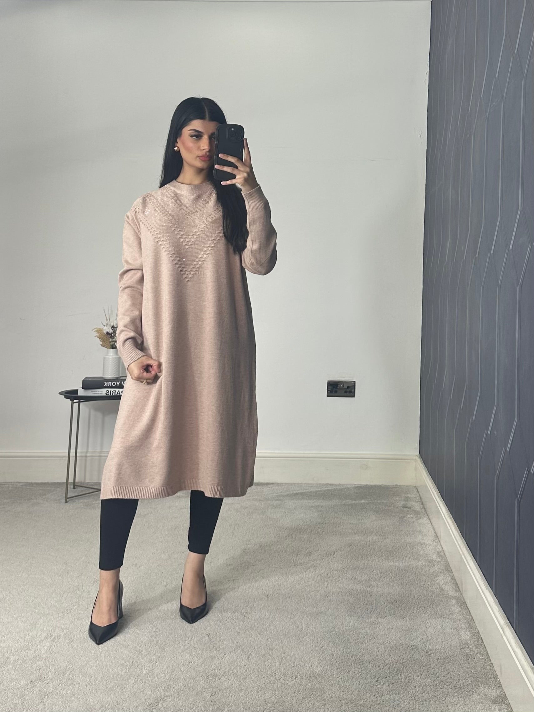 Soft Knitted Modest Long Sleeves Jumper Dress