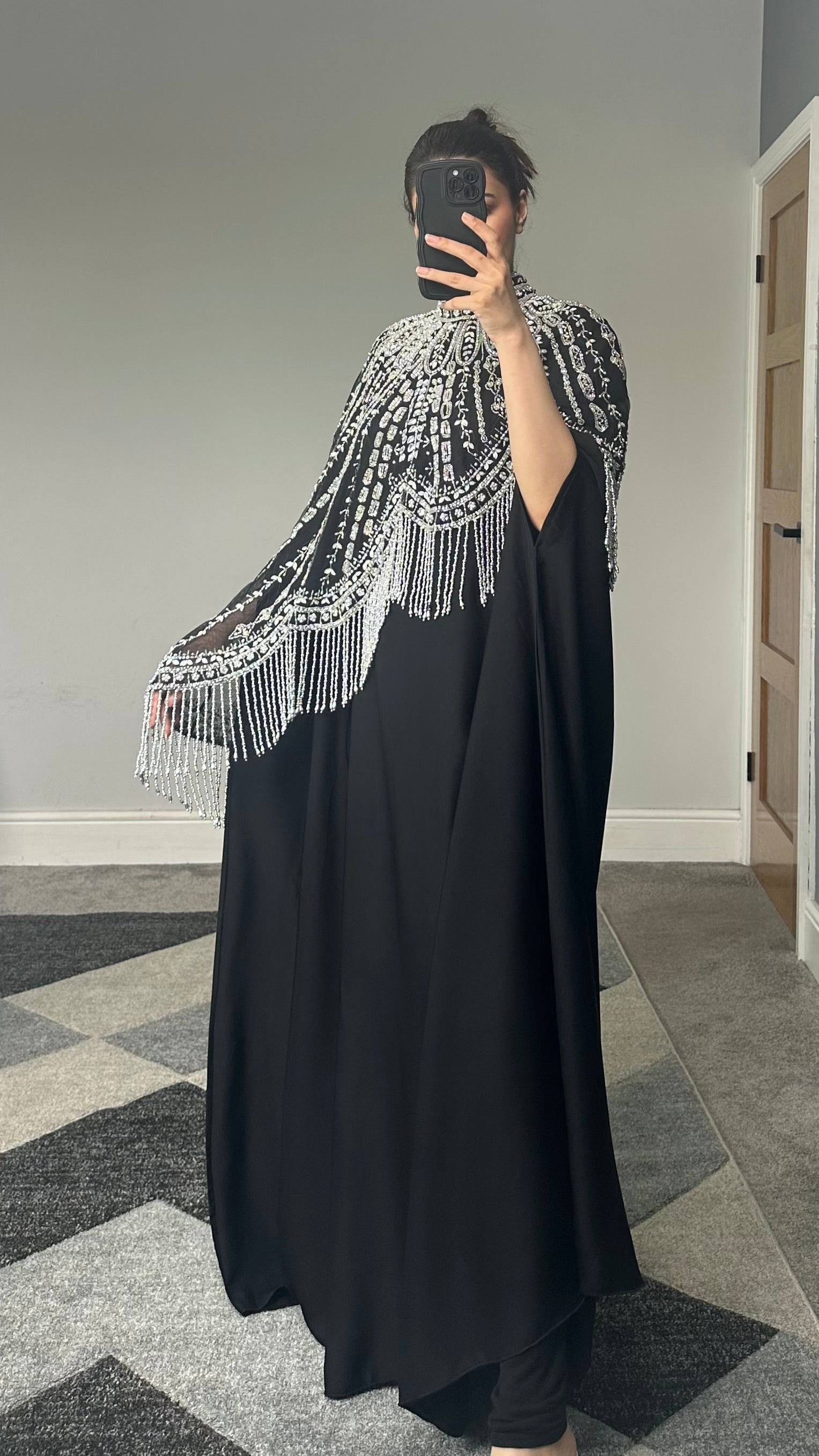 Amaya Silver Embellished Close Abaya/Dress