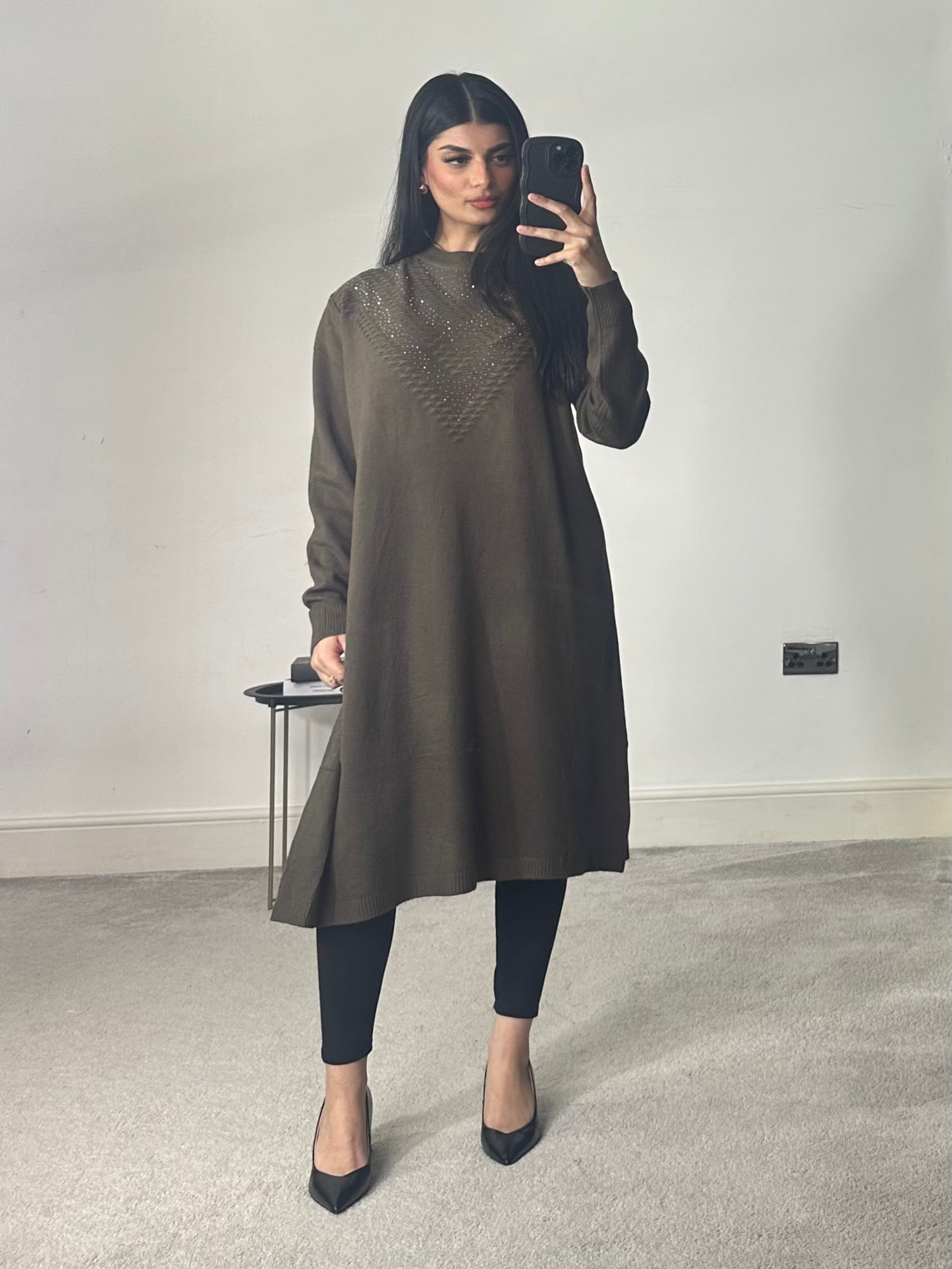 Soft Knitted Modest Long Sleeves Jumper Dress
