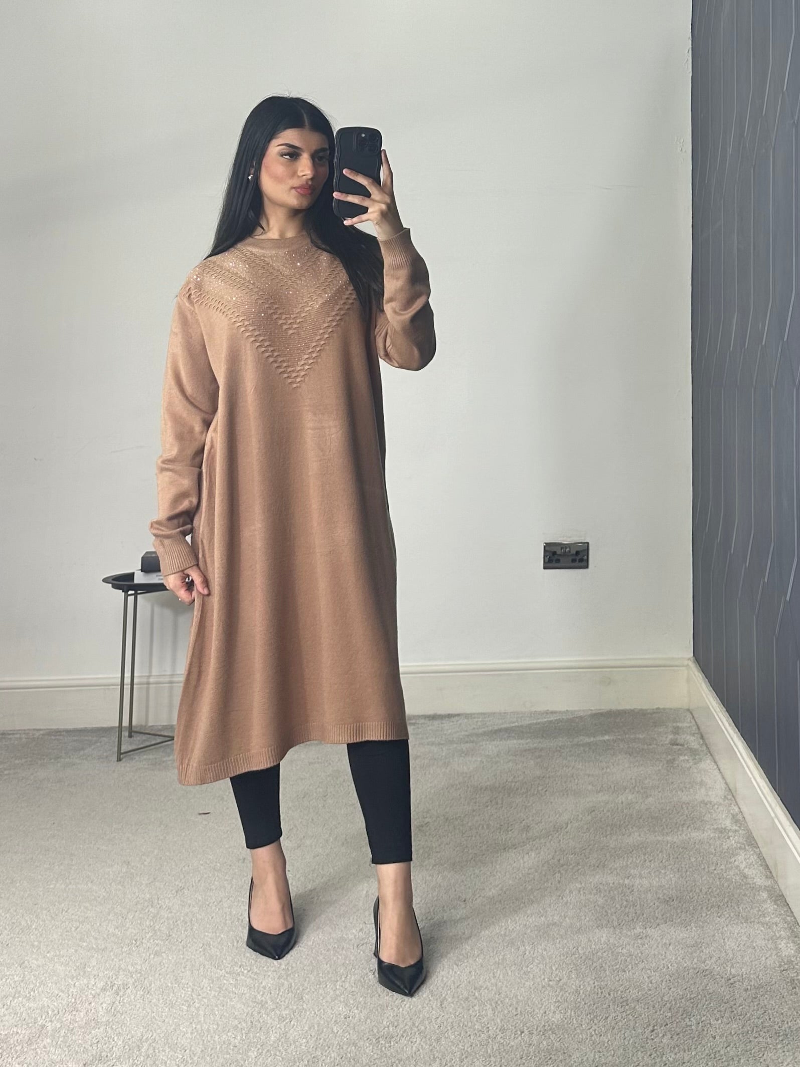 Soft Knitted Modest Long Sleeves Jumper Dress