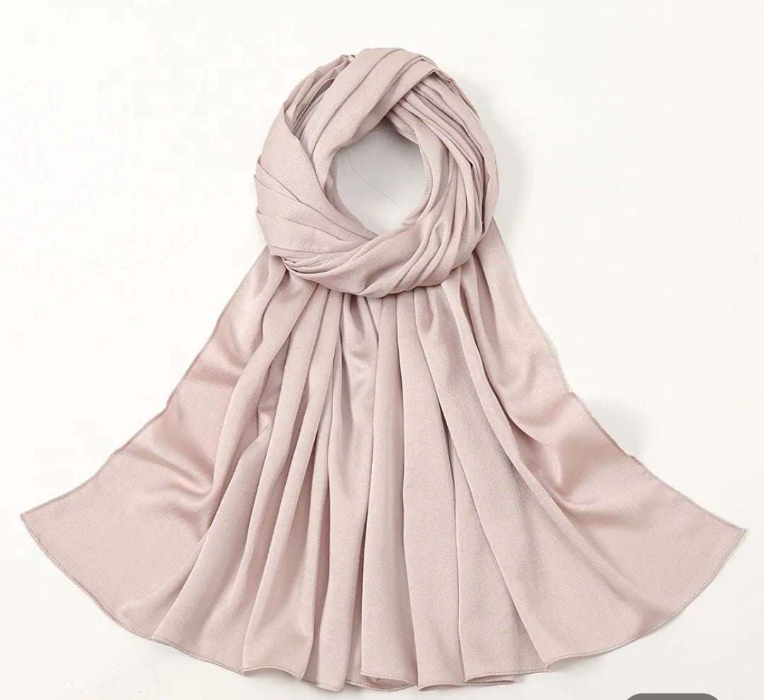 Soft Plain Bubble Satin Silk Hijab