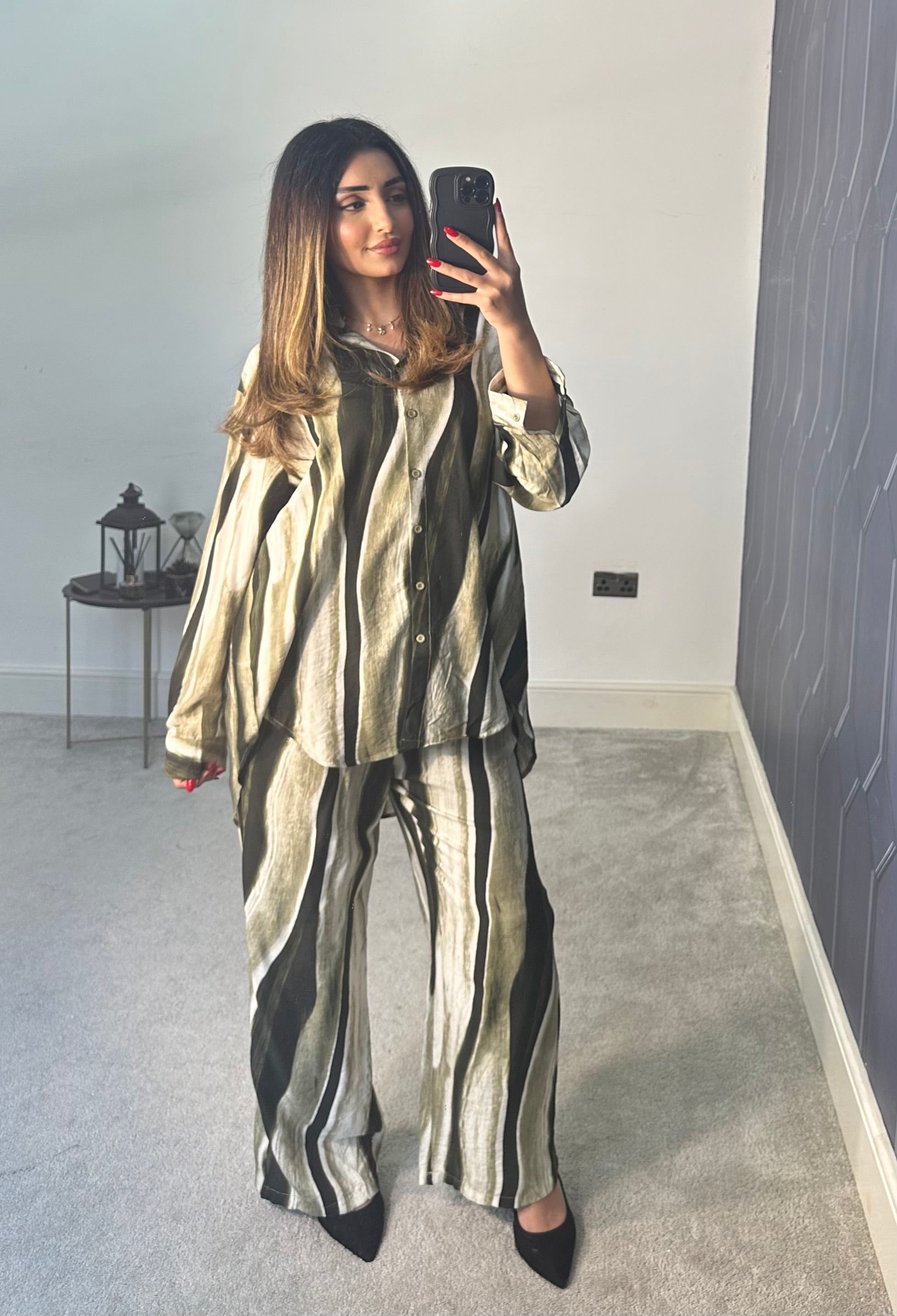 Marbel Print Shirt Style 2 piece set