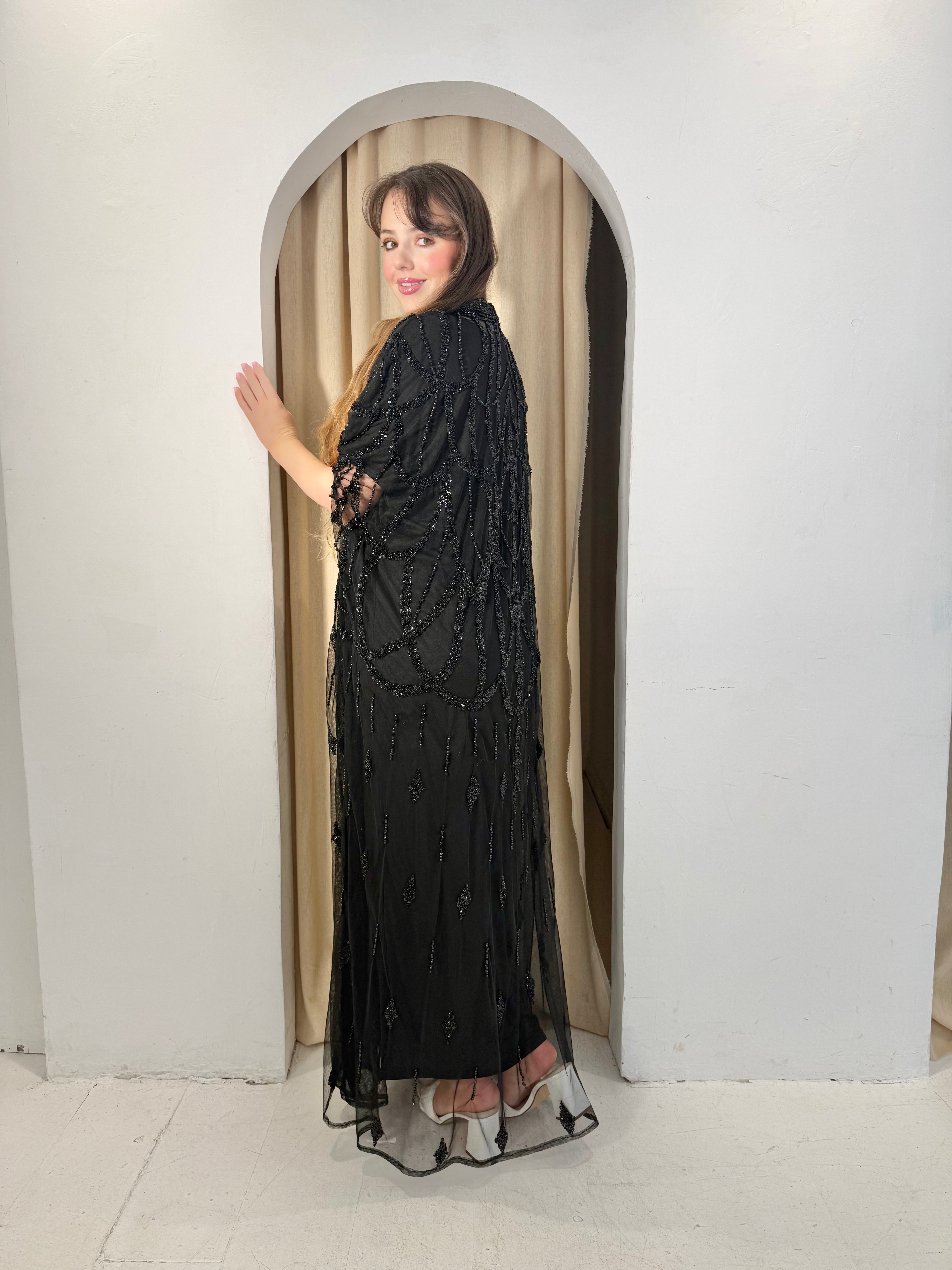 Jumana Embellished Abaya/Dress (Black)