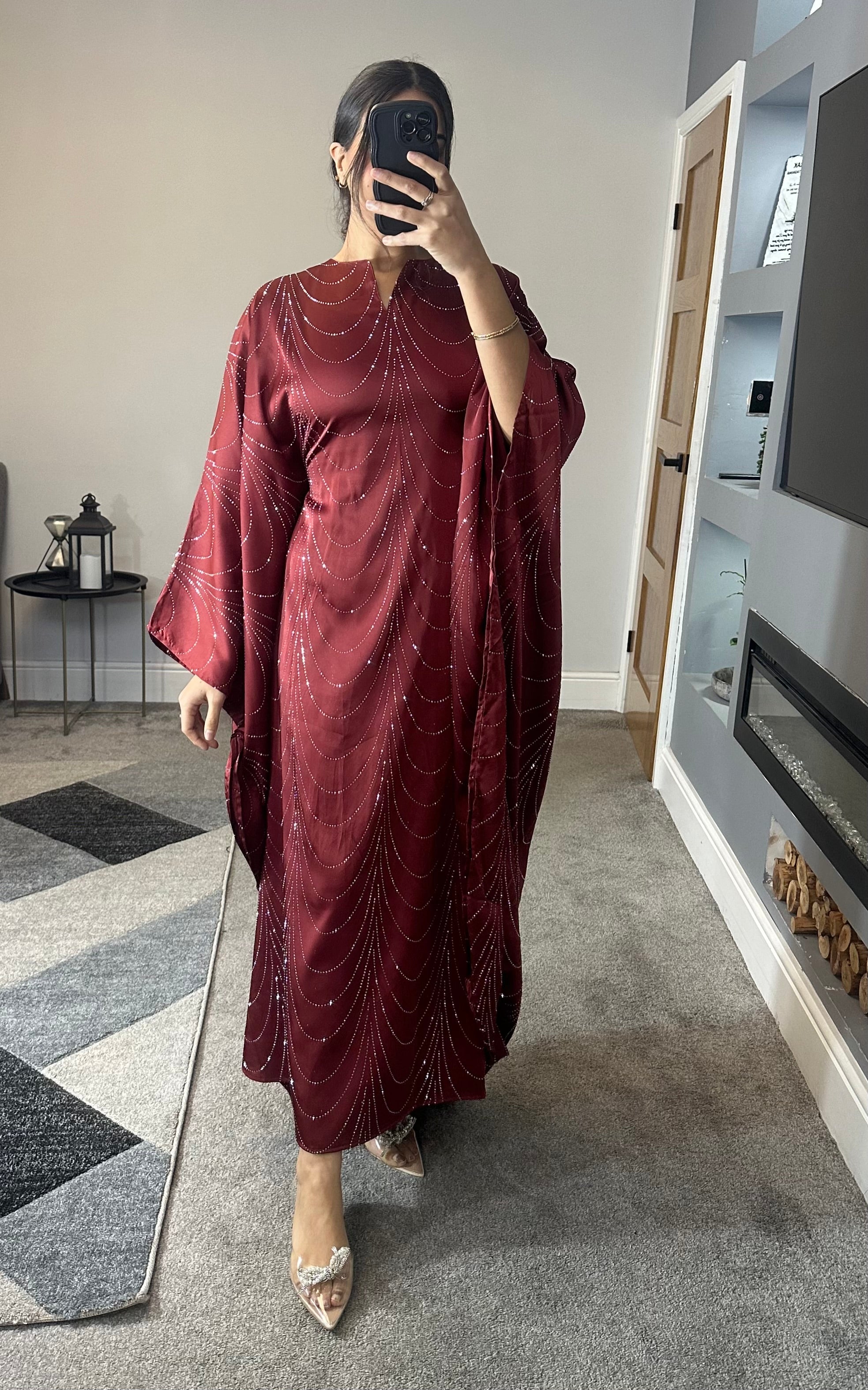 Nabeela Rhinestone Kaftan/Abaya