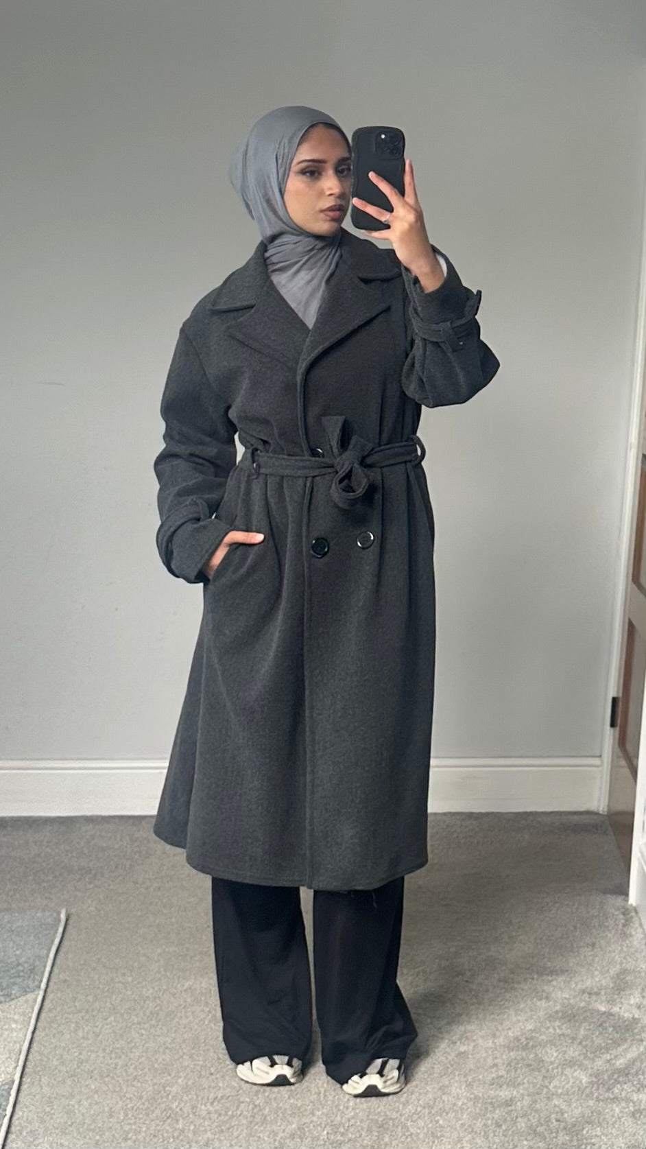 Belted Longline winter coat