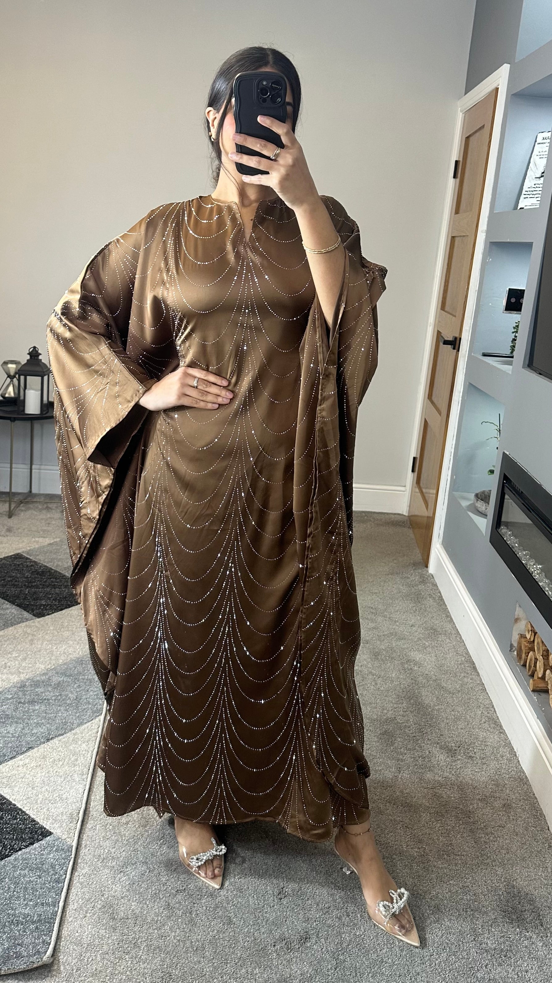 Nabeela Rhinestone Kaftan/Abaya