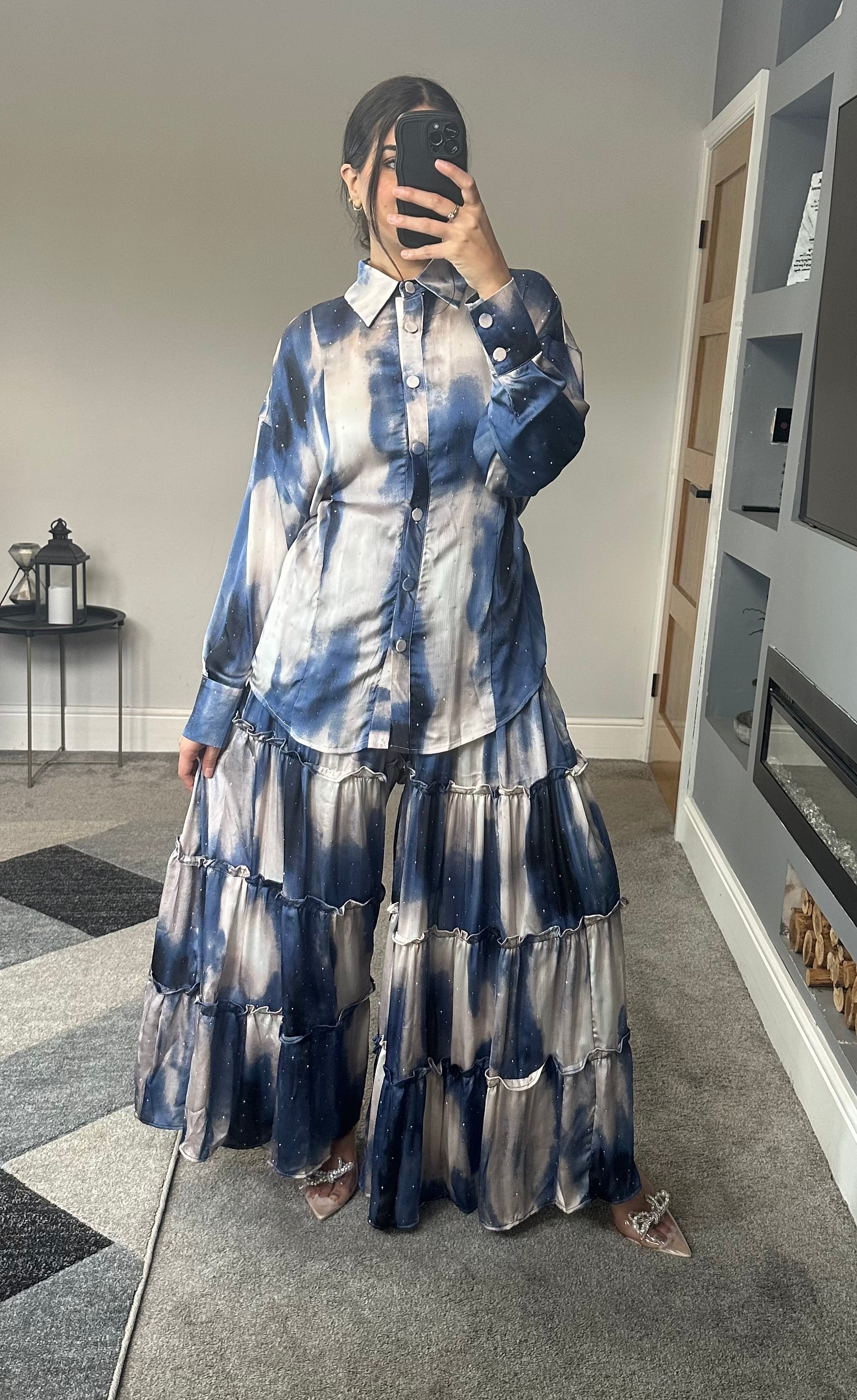 Arooj 2 piece Co ord (Blue)