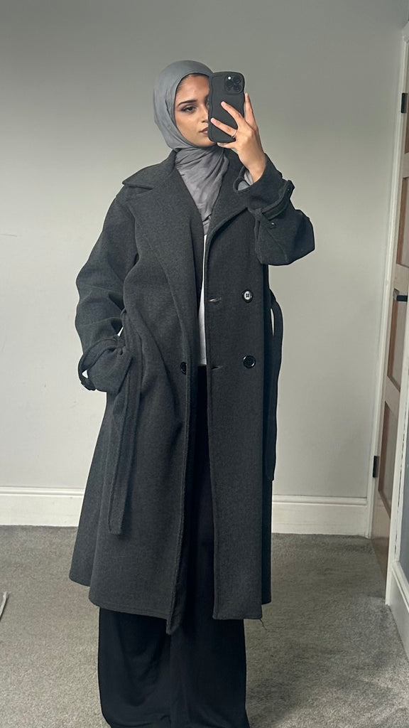 Belted Longline winter coat