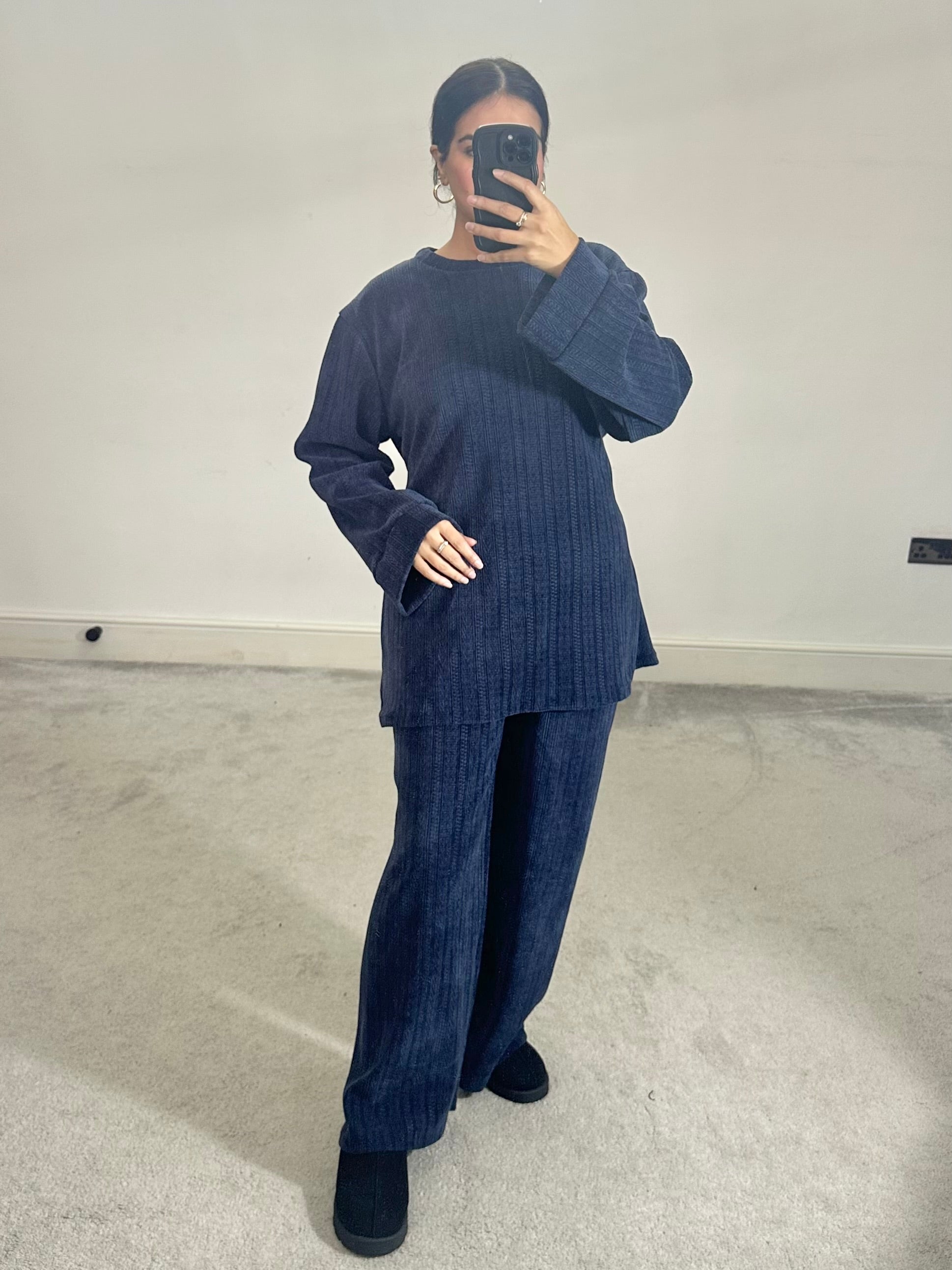 Textured velvet feel corduroy 2 piece co ord set