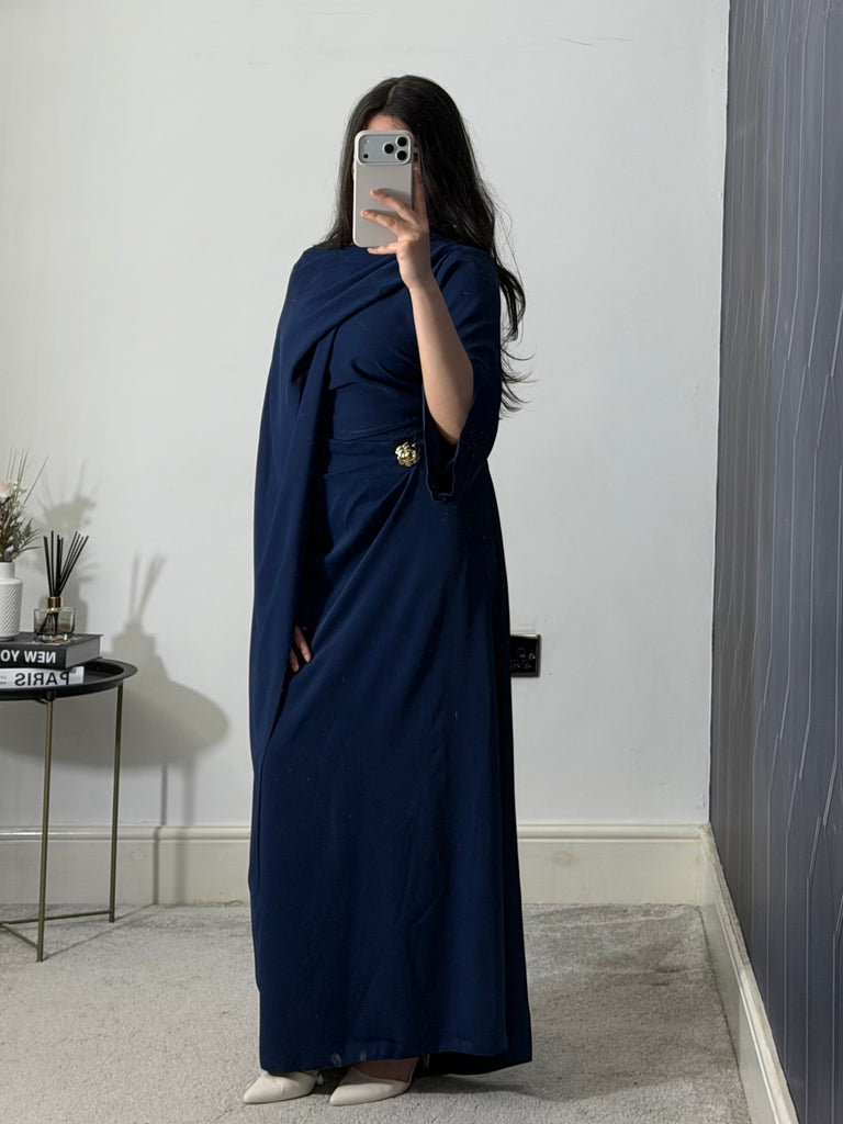 Zareen Drape Side Buckle Dress