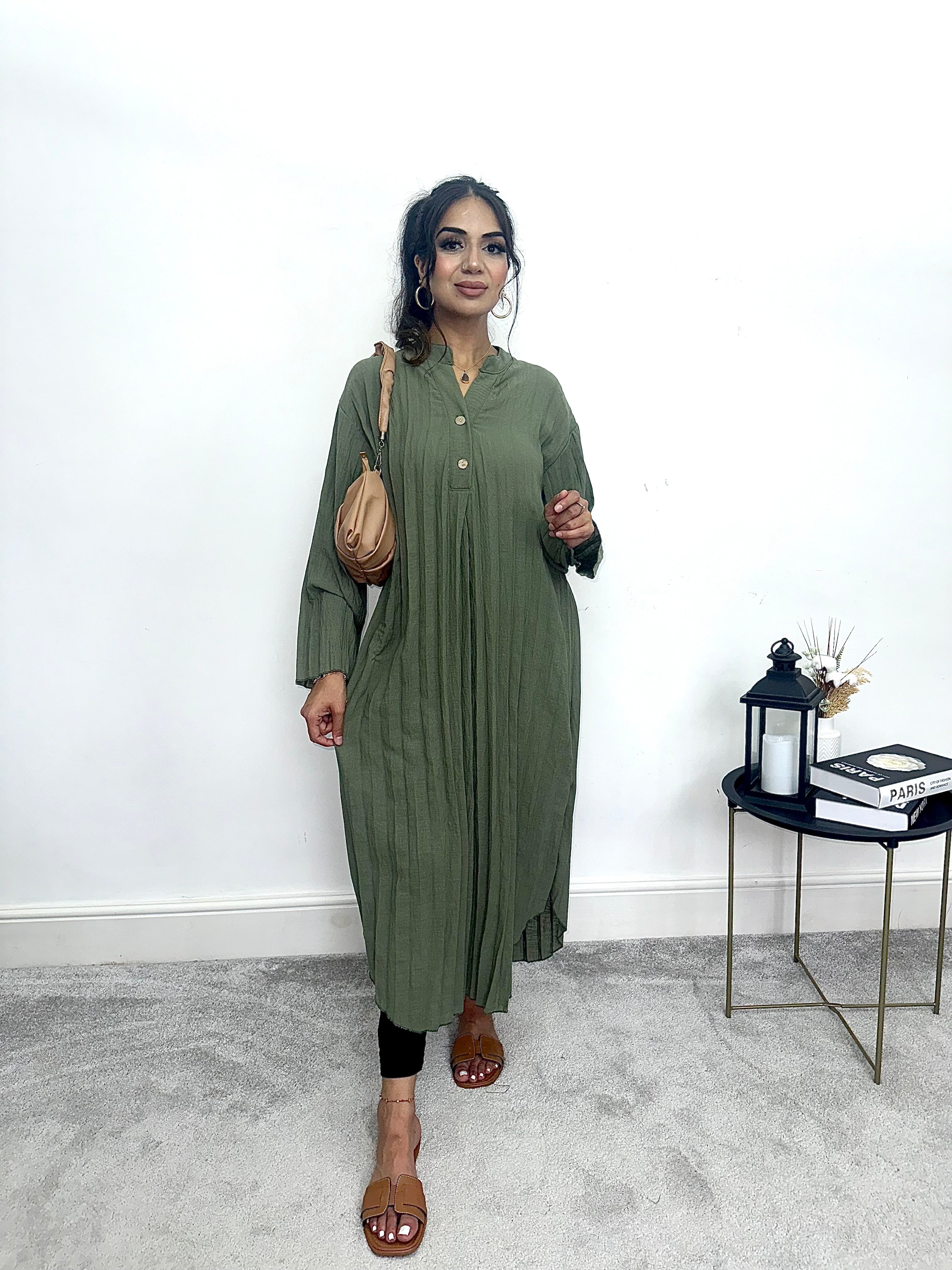 Inayah Pleated Midi Dress