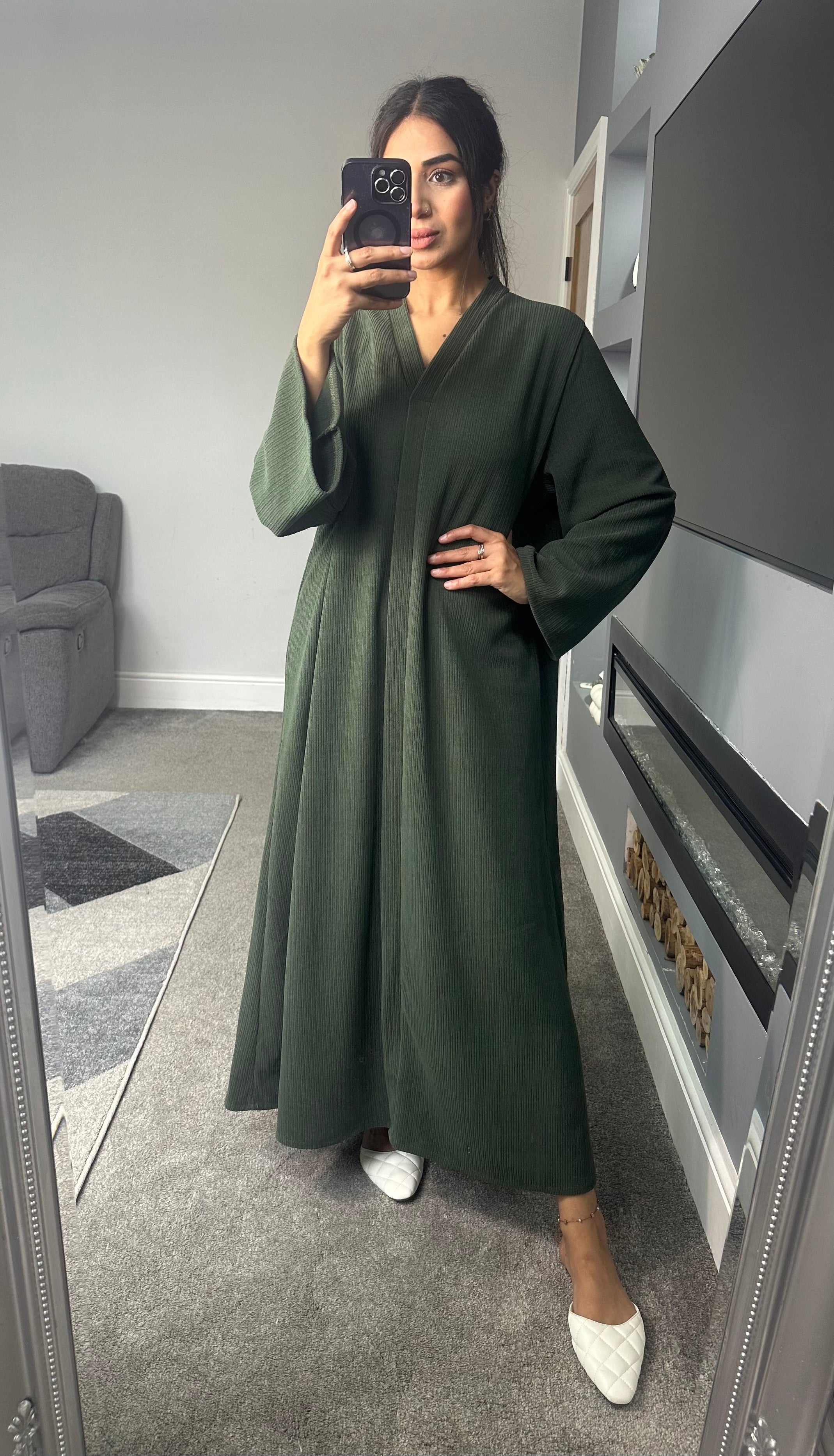 Irsa V-Neck corduroy dress