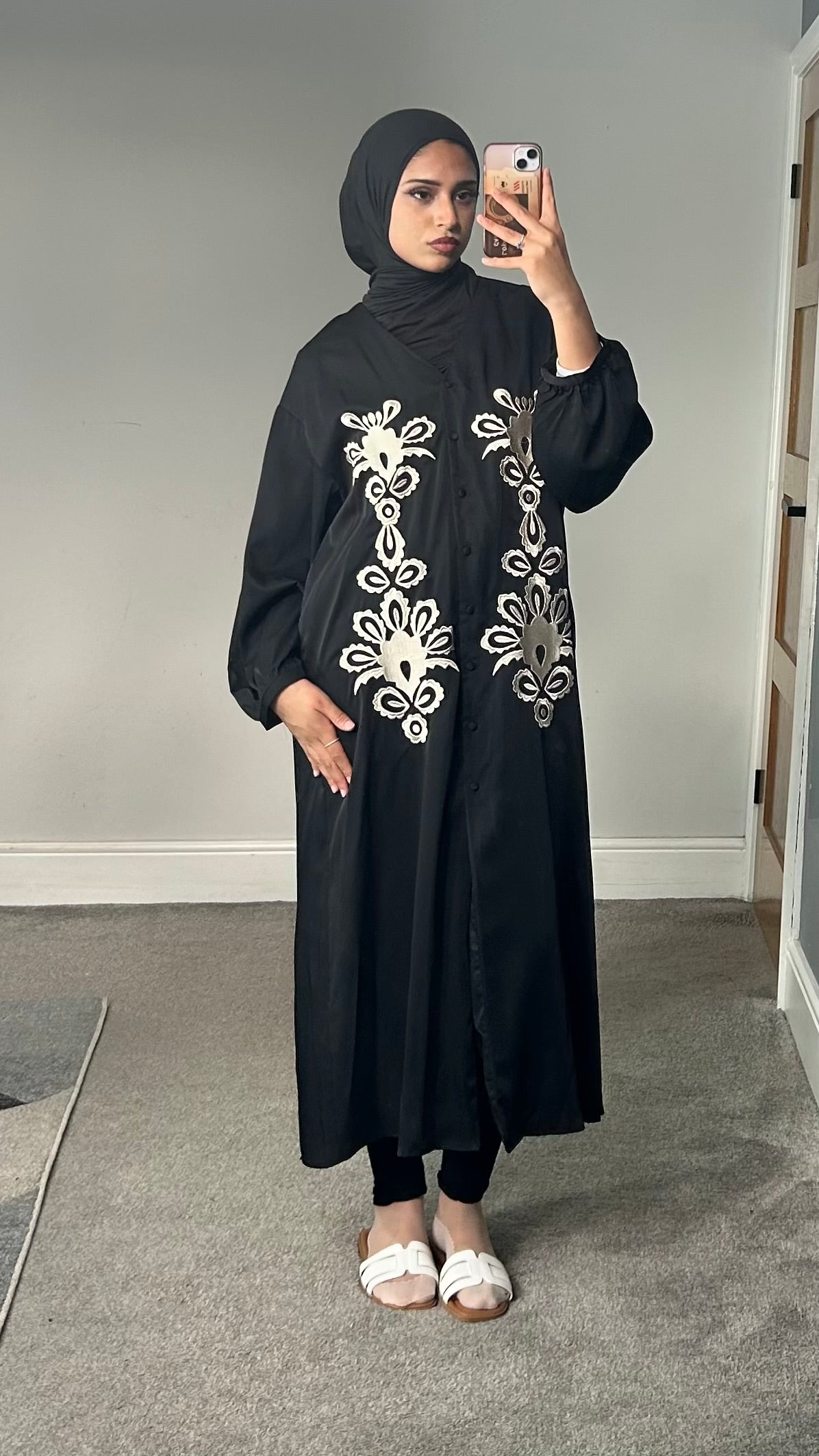 Aliyah Embroidered Silk/Satin Dress