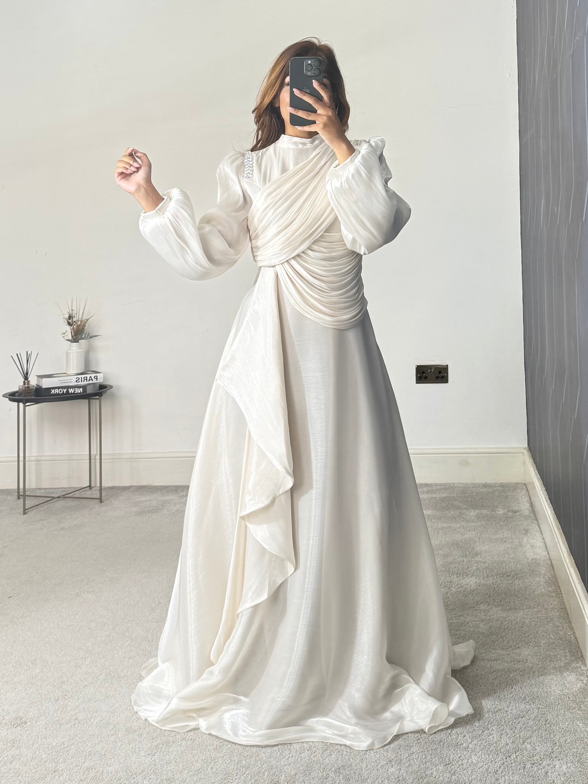 Faryal Modest Dress (Stone)