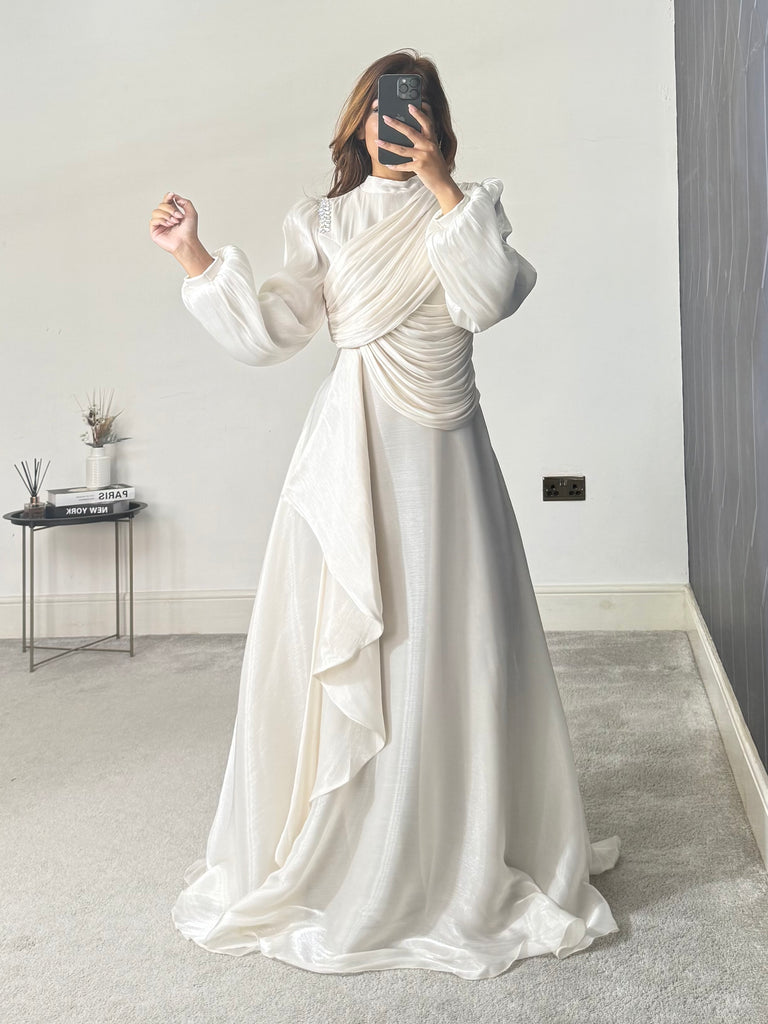 Faryal Modest Dress (Stone)