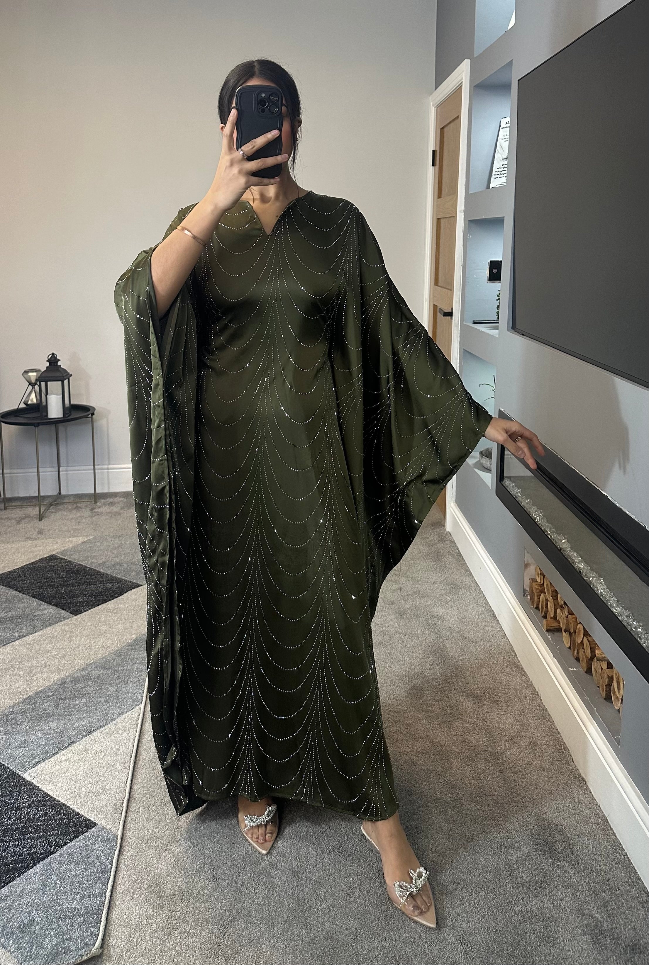 Nabeela Rhinestone Kaftan/Abaya